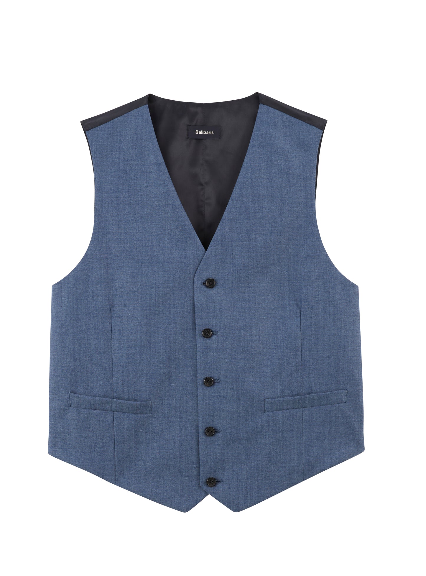 Gilet de costume en laine Balibaris - Gekko Blue Melanged - Packshot