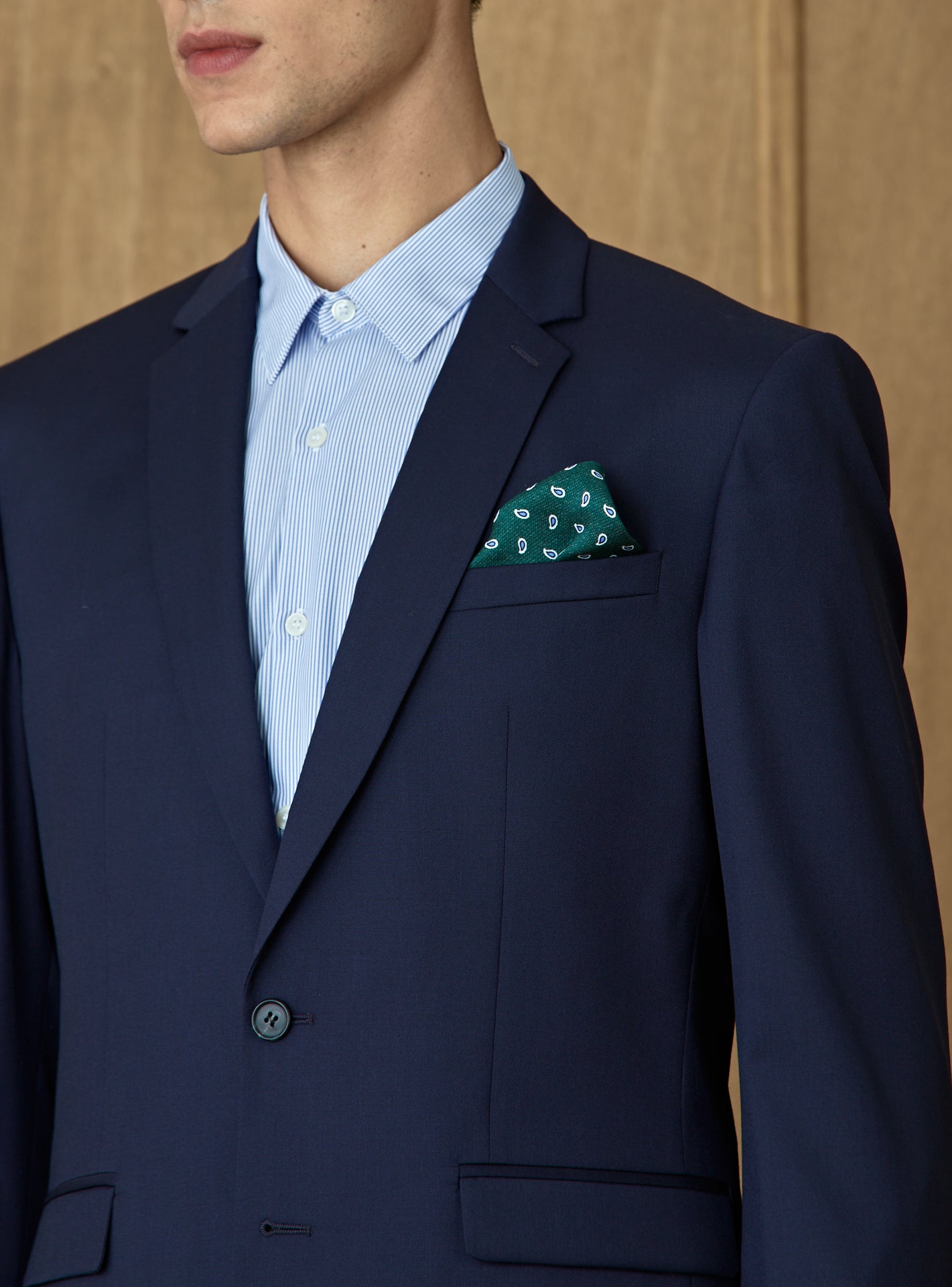 Pochette vert en soie Balibaris - Marvin