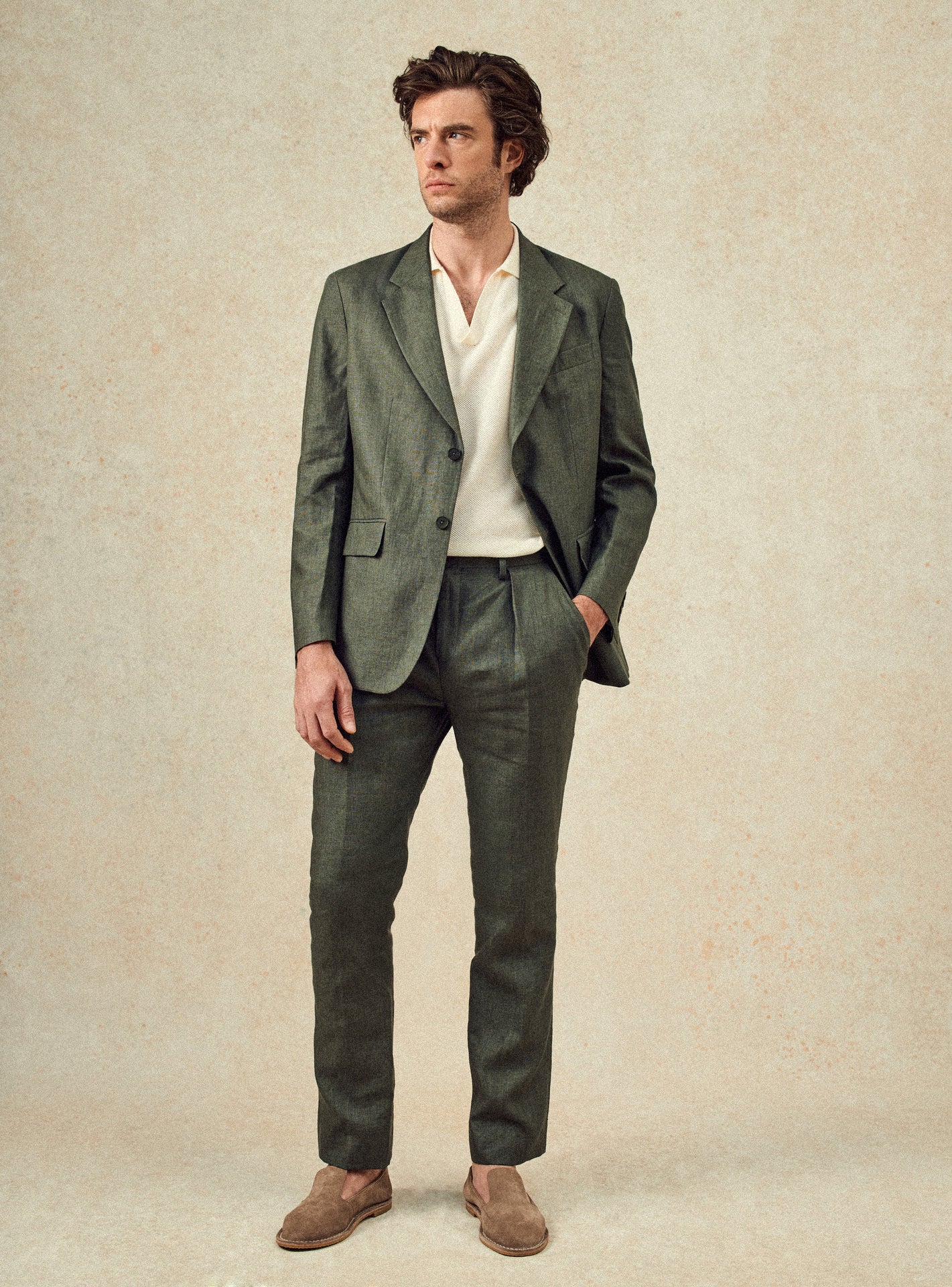 Veste de costume en lin Balibaris - Alois Khaki