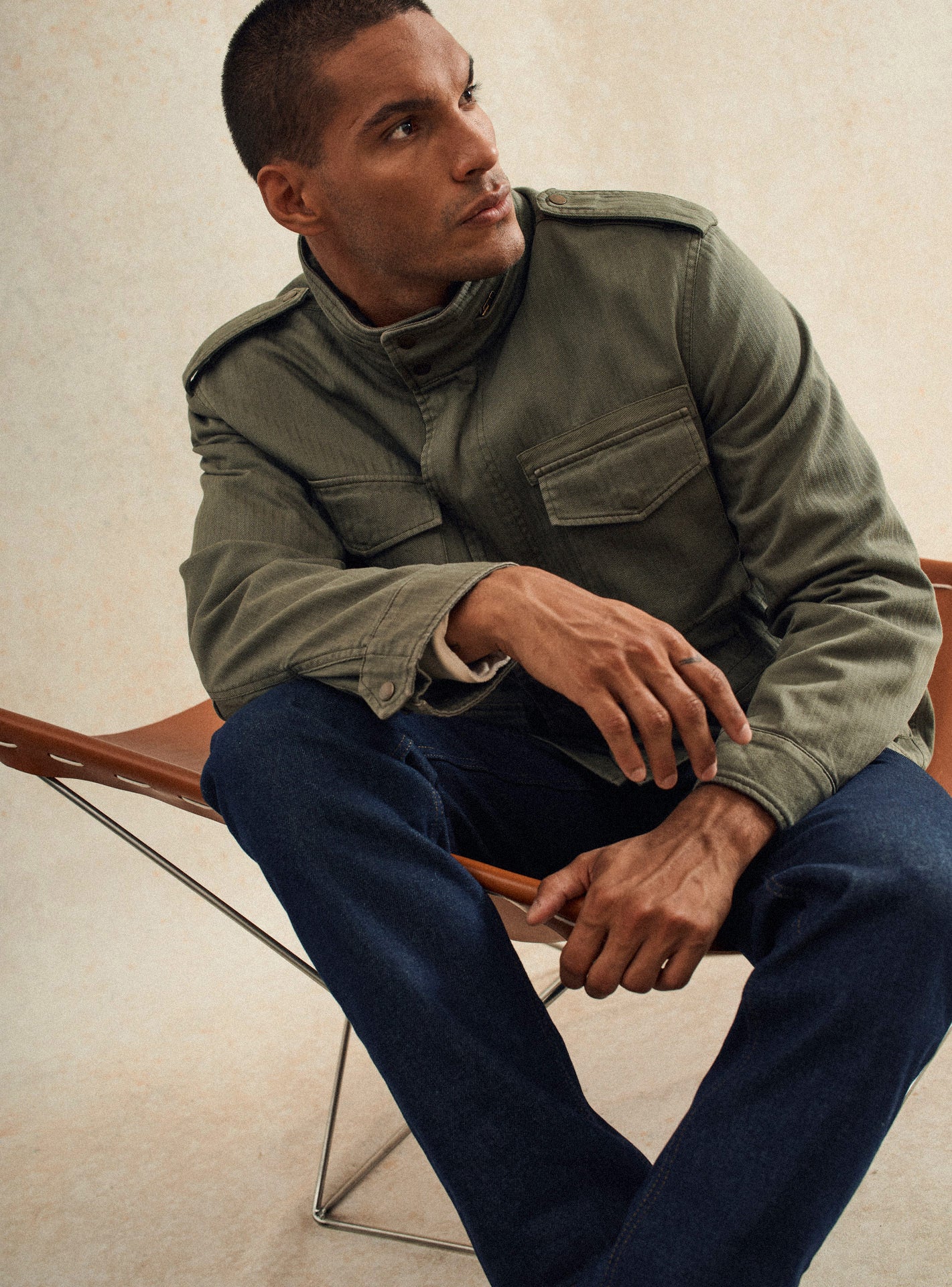 Blouson en coton Balibaris - Lucien Khaki - Plan taille