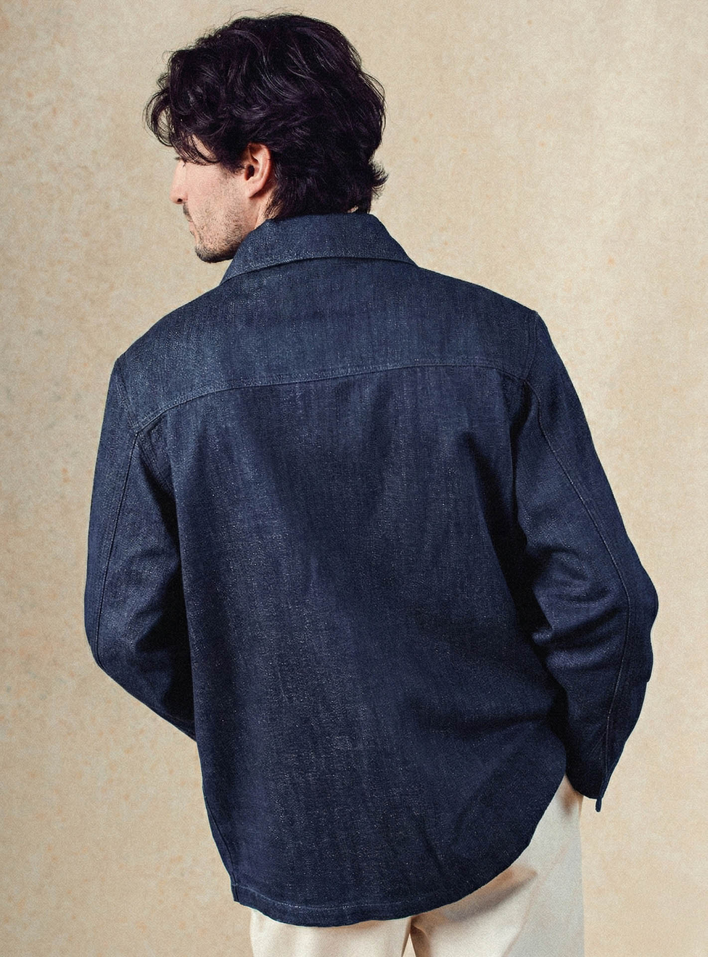 Blouson indigo Balibaris - Aliocha - Plan taille