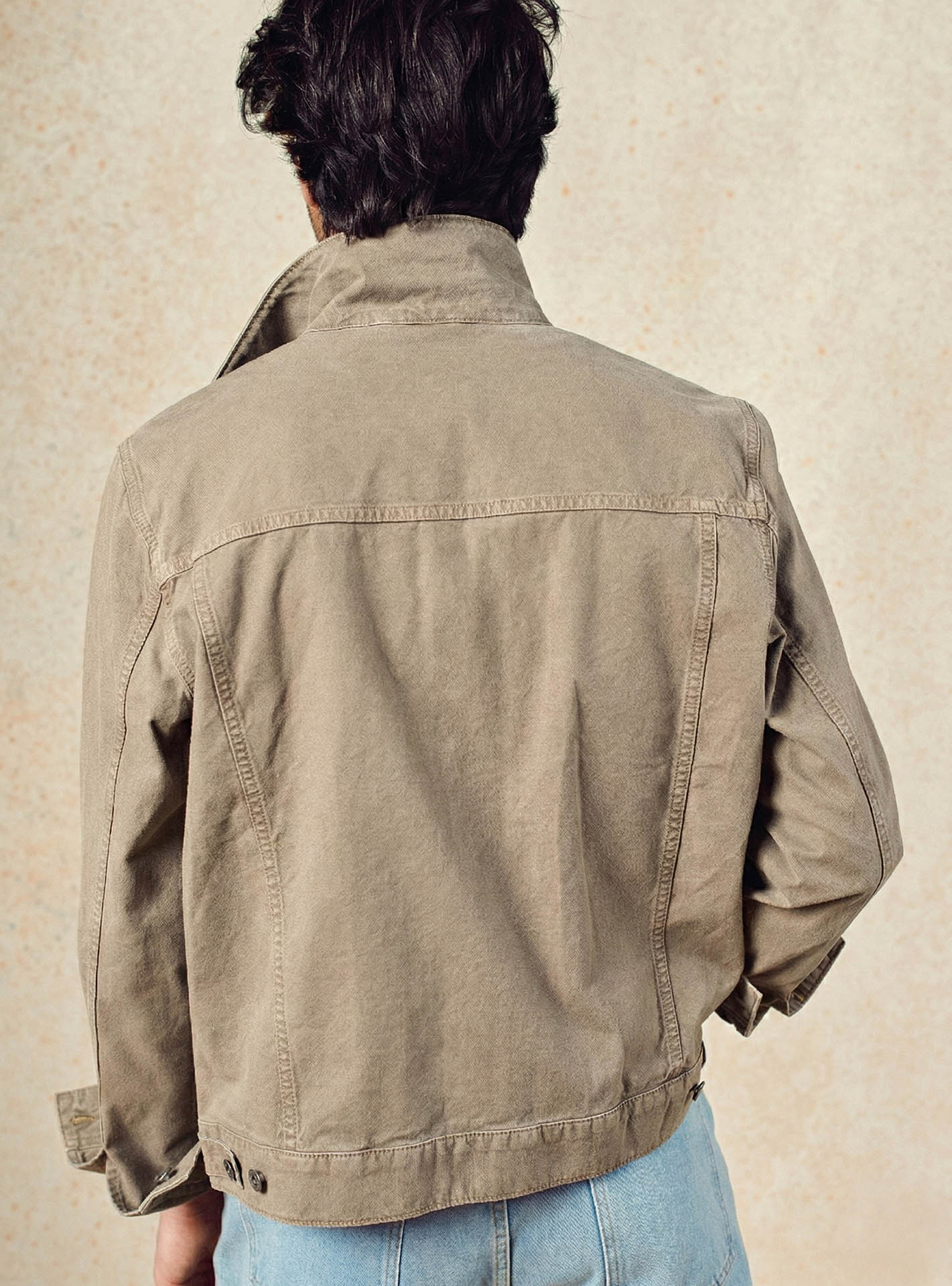 Blouson beige en coton Balibaris - Tom Stone - Plan taille