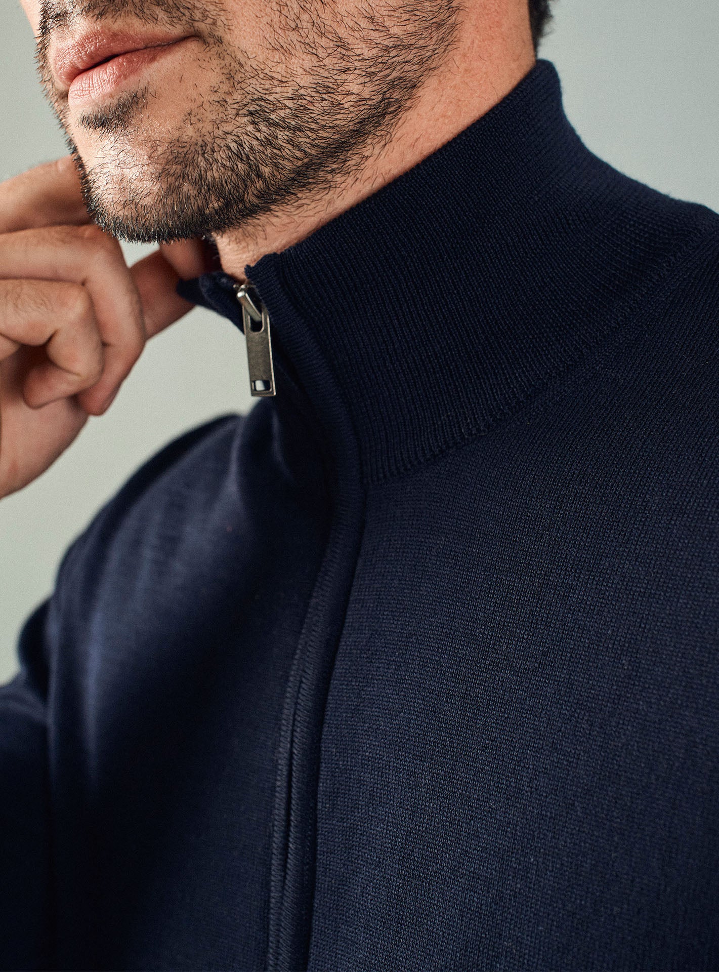 Cardigan marine en laine Balibaris - Scott