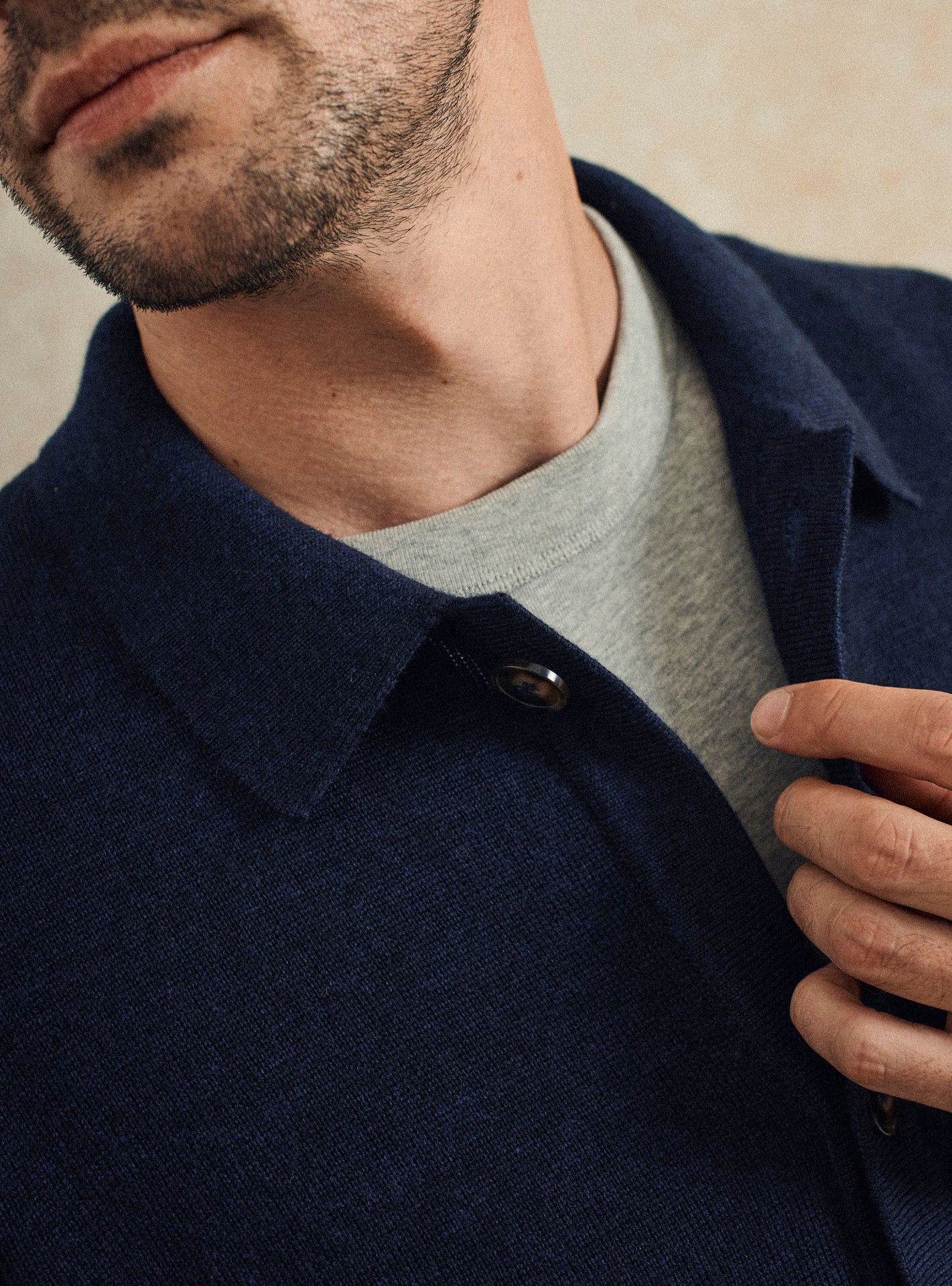 Cardigan navy en laine Balibaris - Nolan