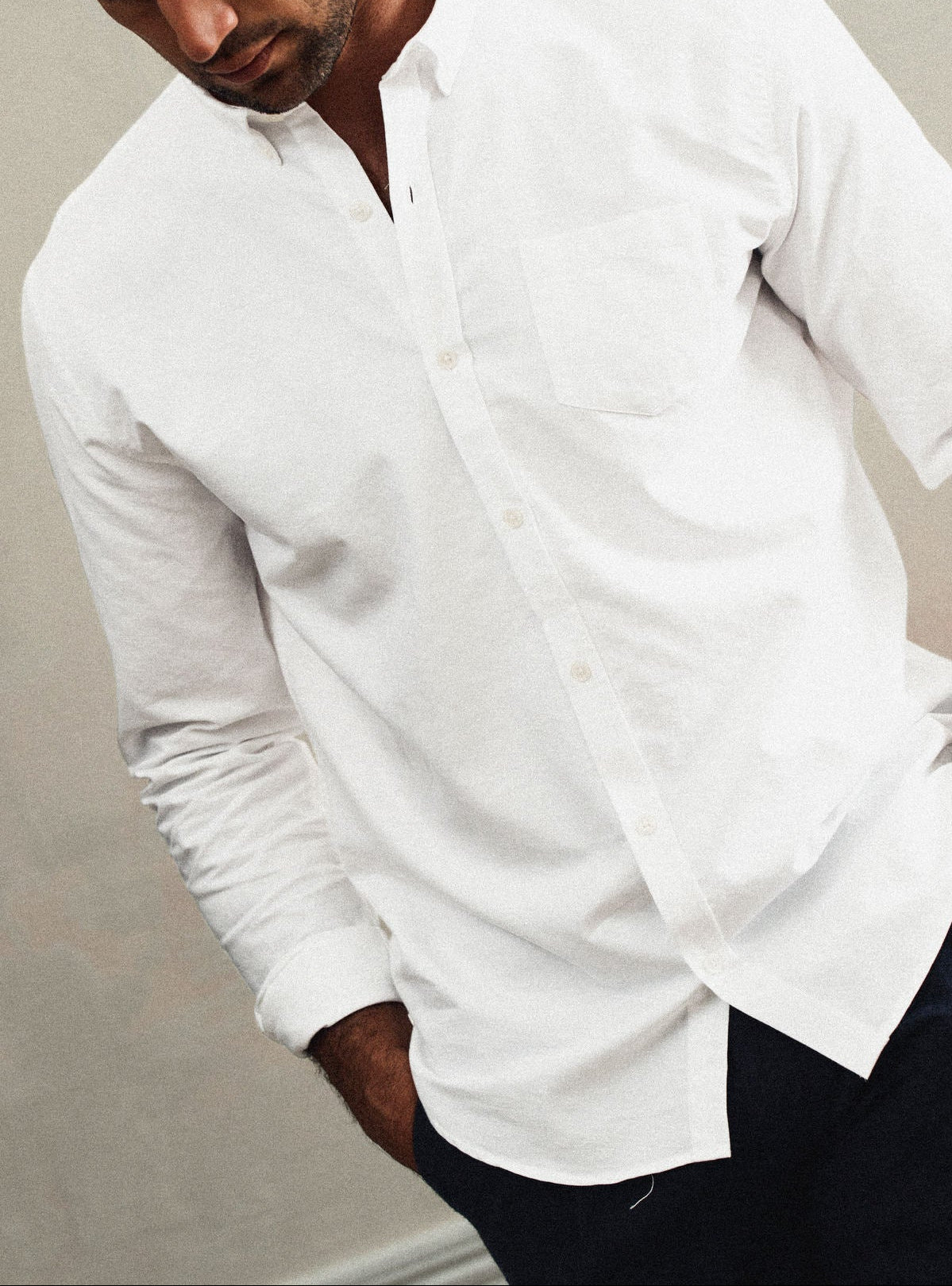 Chemise blanc en coton Balibaris - Tribeca - Plan taille