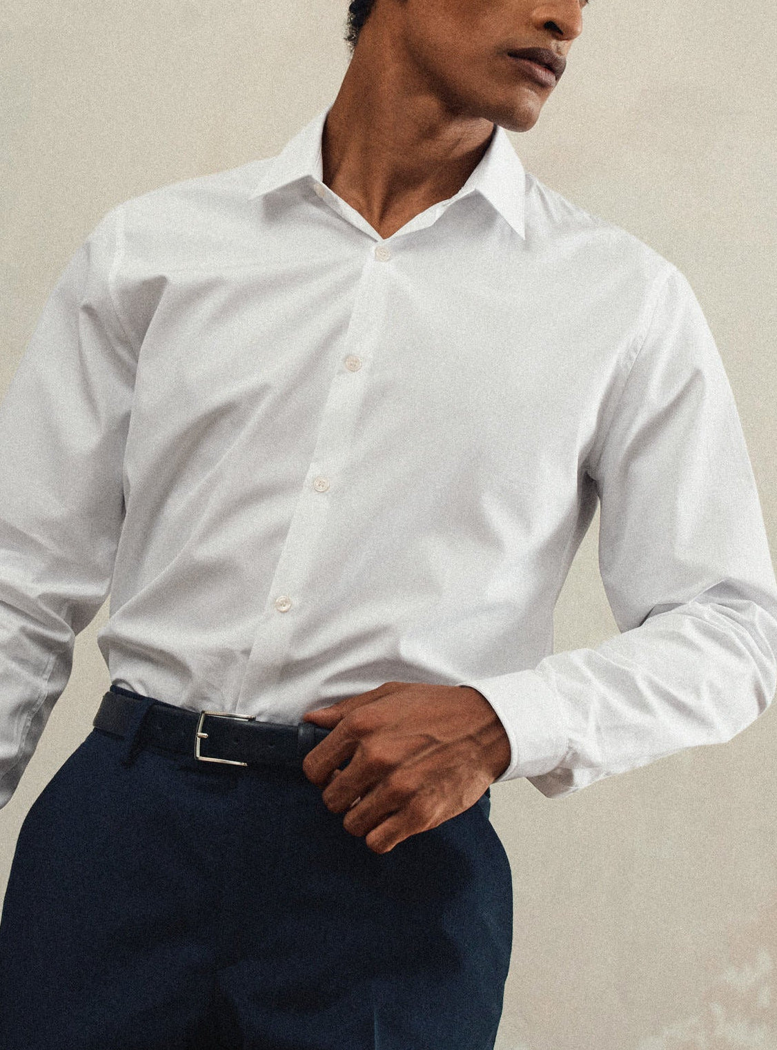 Chemise blanc en coton Balibaris - Jay - Plan taille