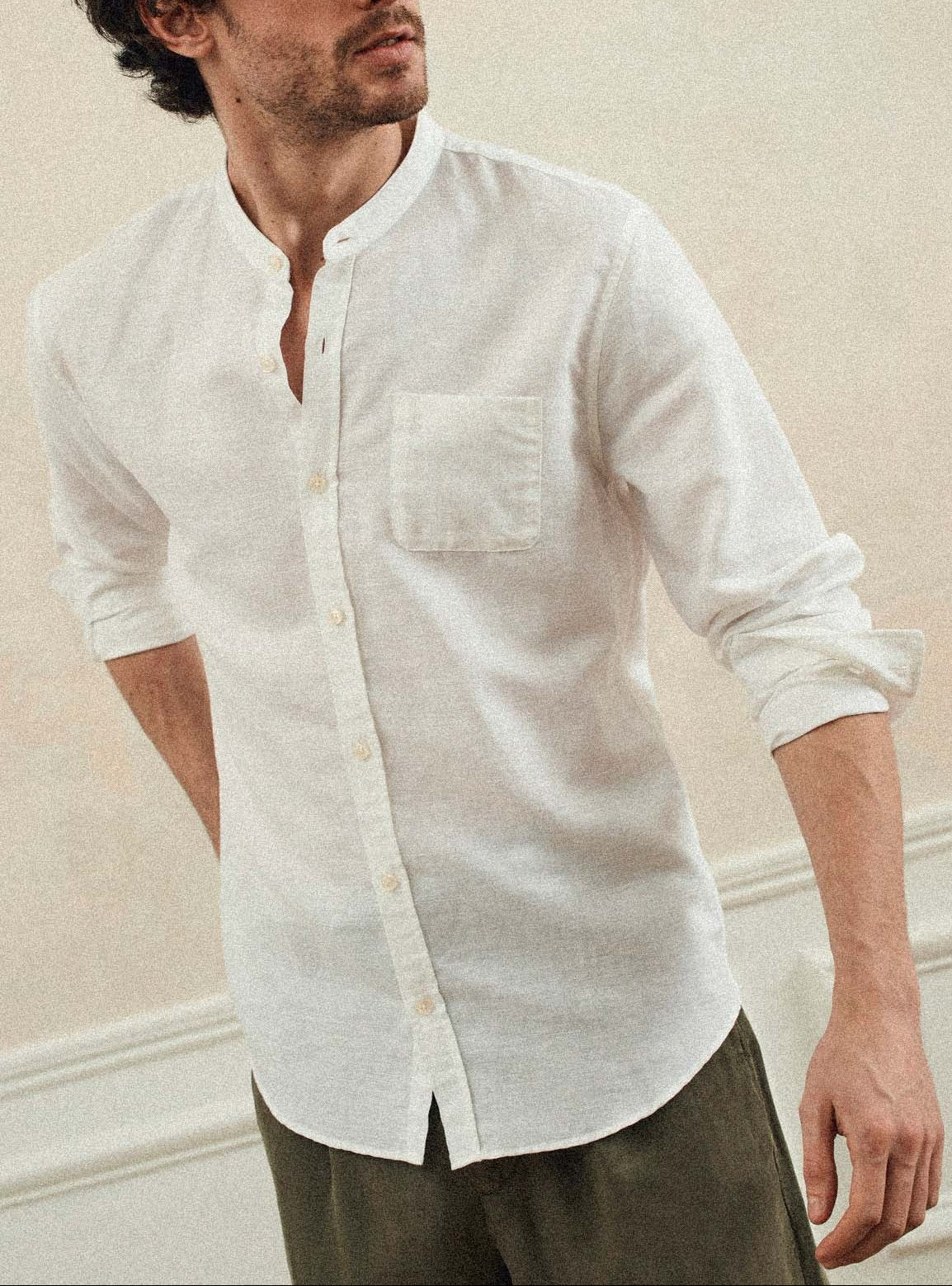 Chemise blanc Balibaris - en lin Willis - Plan taille