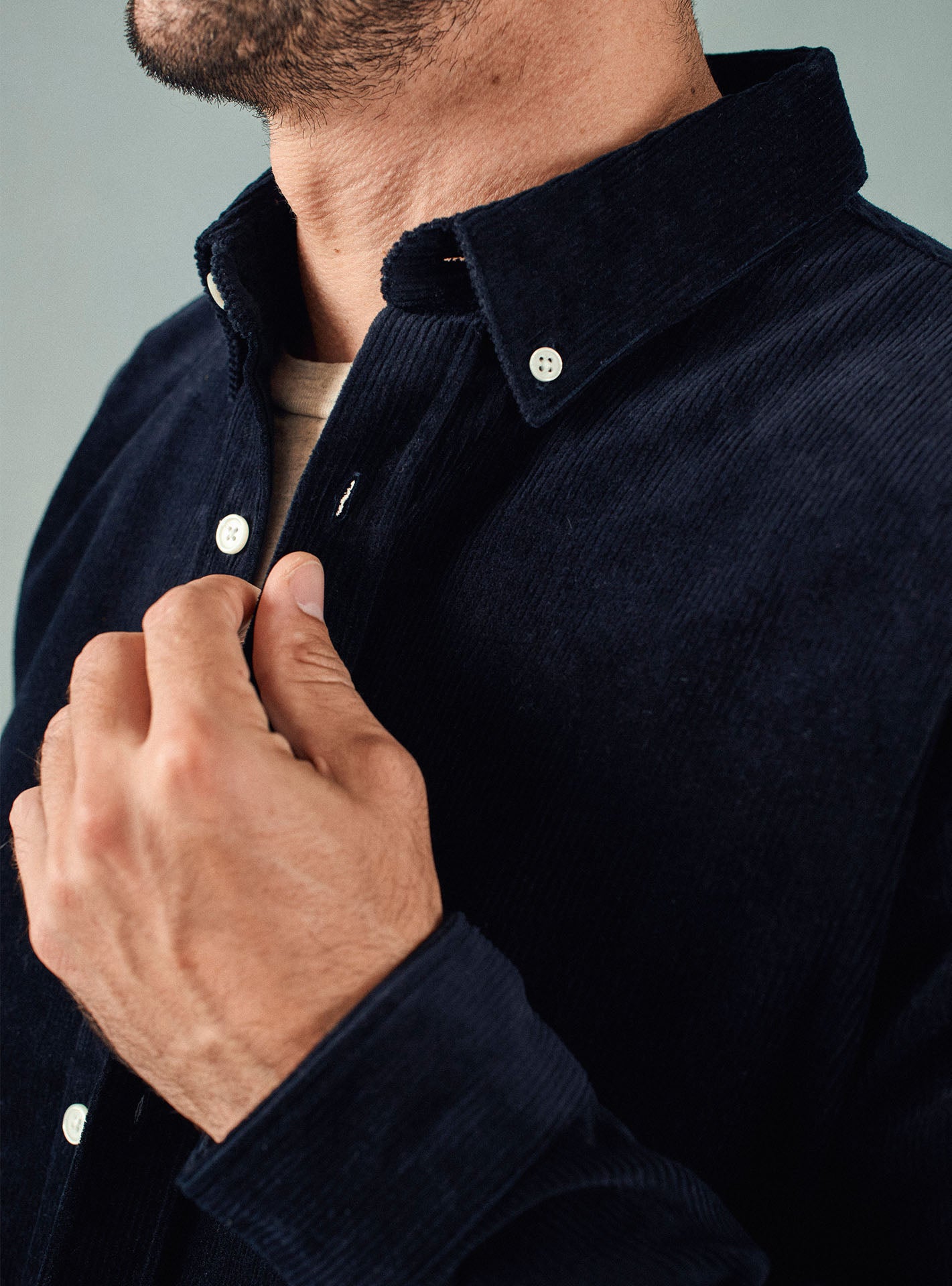 Chemise en velours College Navy-2