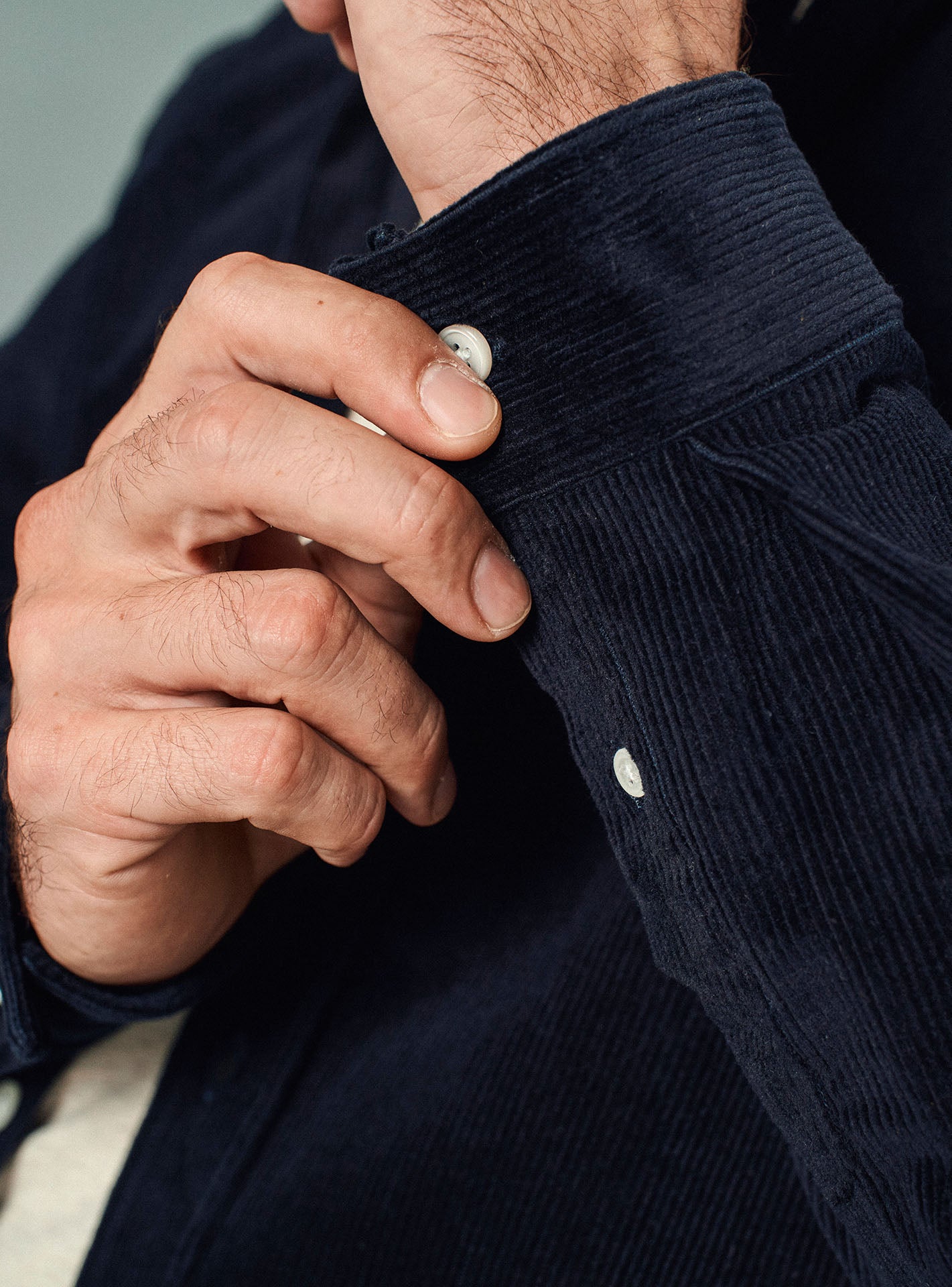 Chemise en velours College Navy
