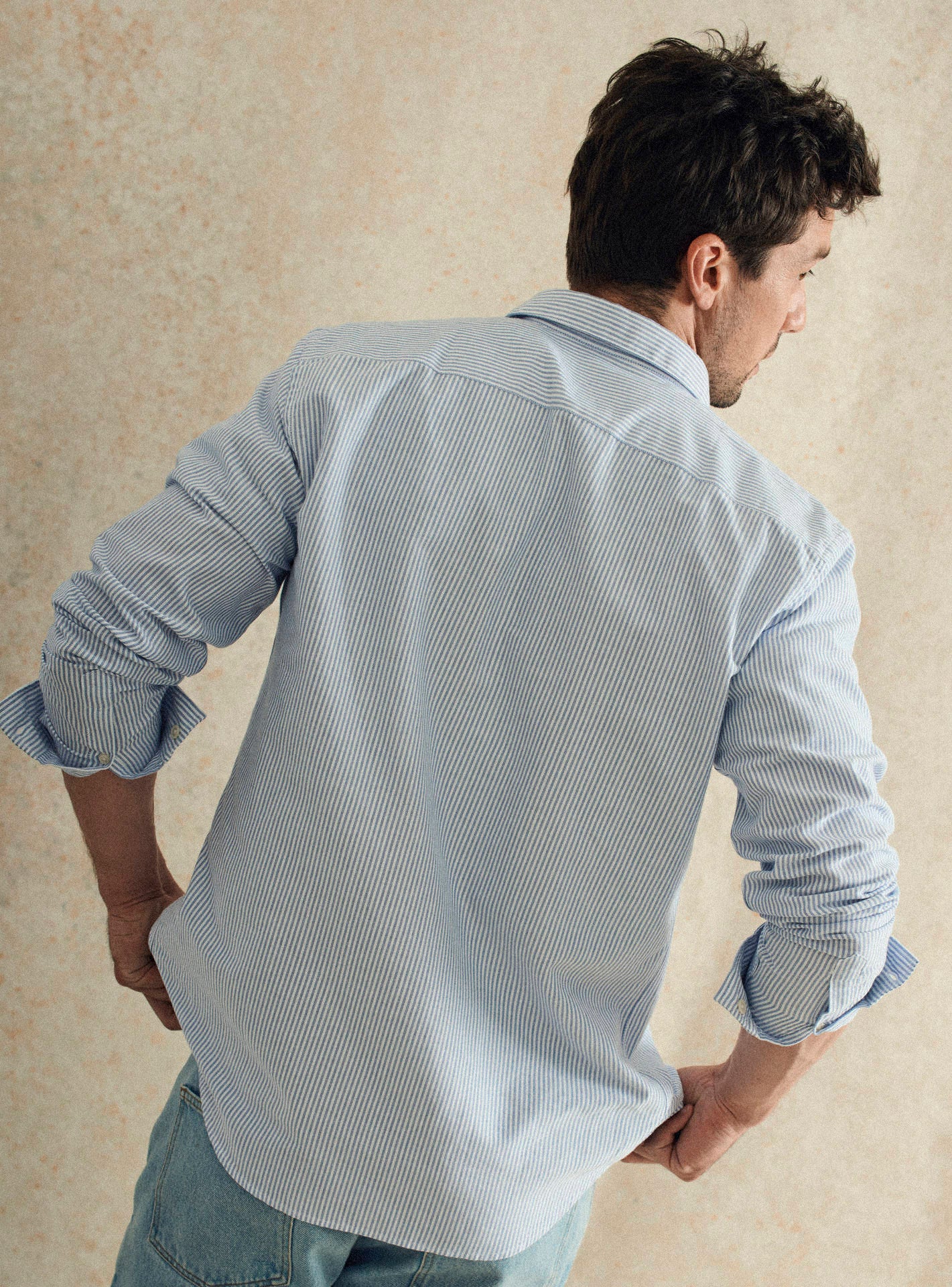 Chemise navy en coton Balibaris - Tribeca - Plan taille