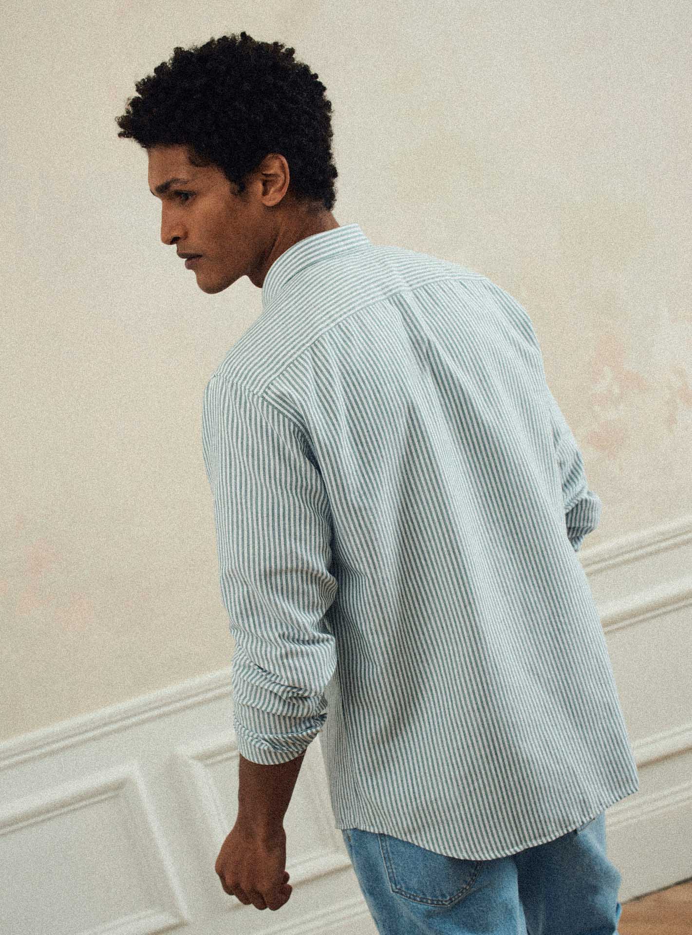 Chemise en coton Balibaris - College White/Khaki - Plan taille