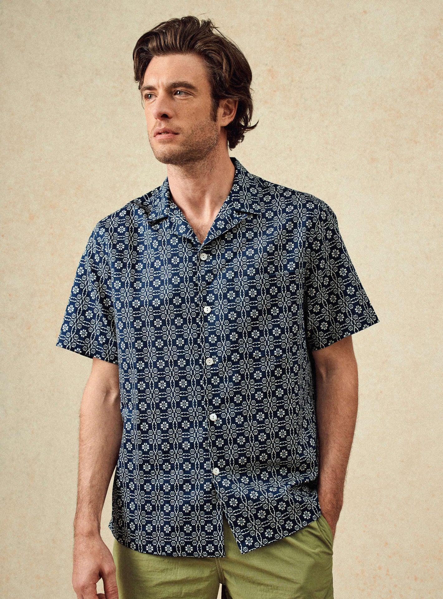 Chemise ecru en coton Balibaris - Harry Océan/ - Plan taille