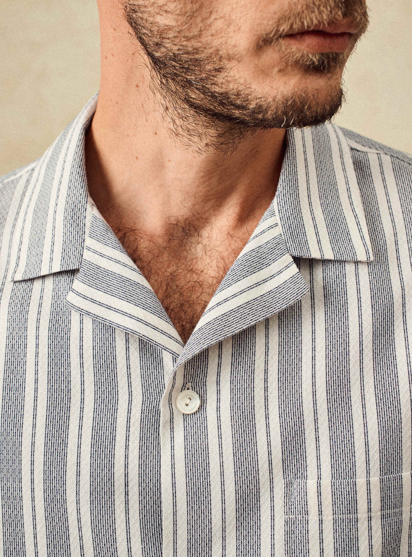 Chemise Harry Ecru/Océan-2