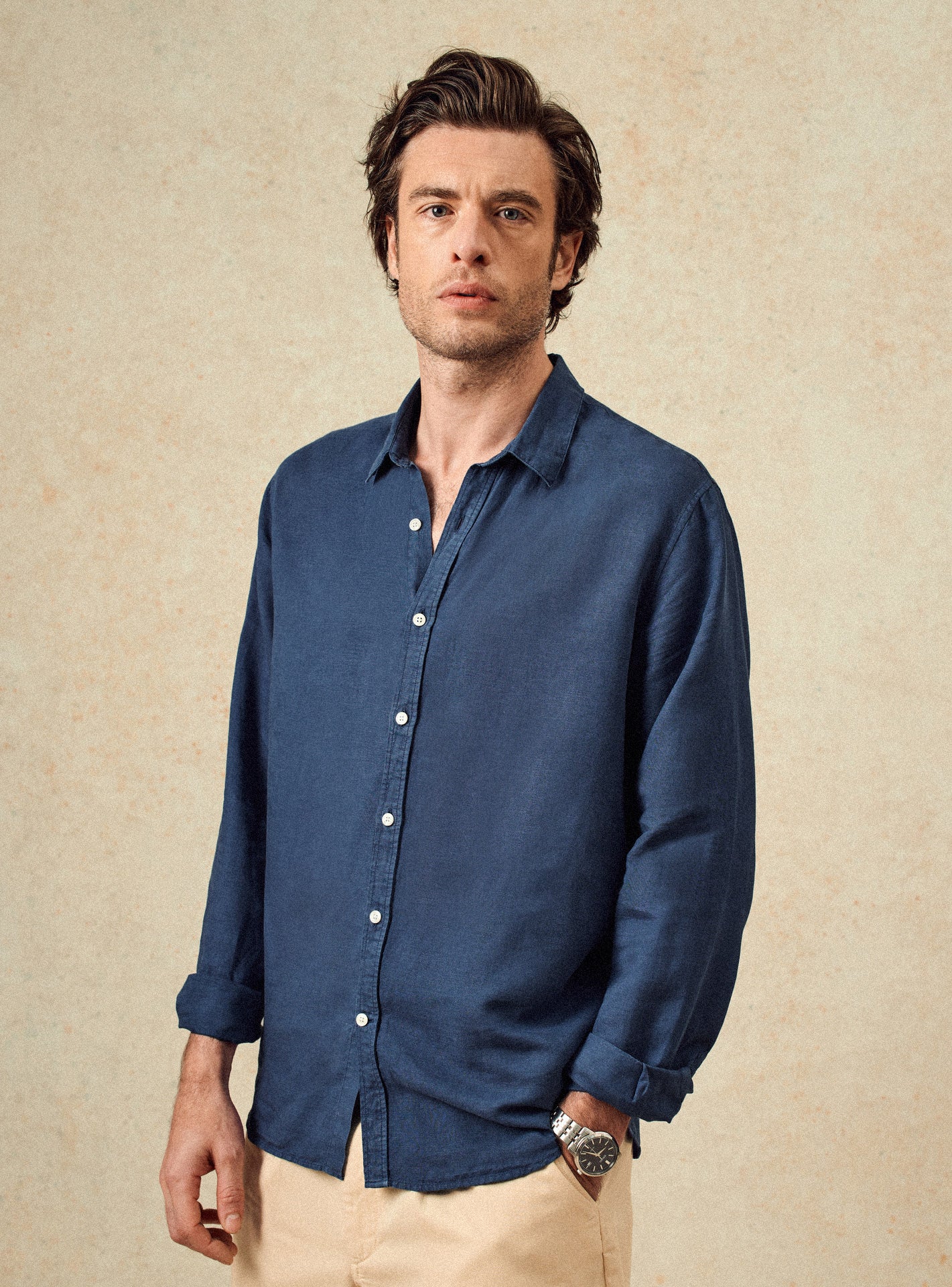 Chemise en coton Balibaris - Mercer Océan - Plan taille