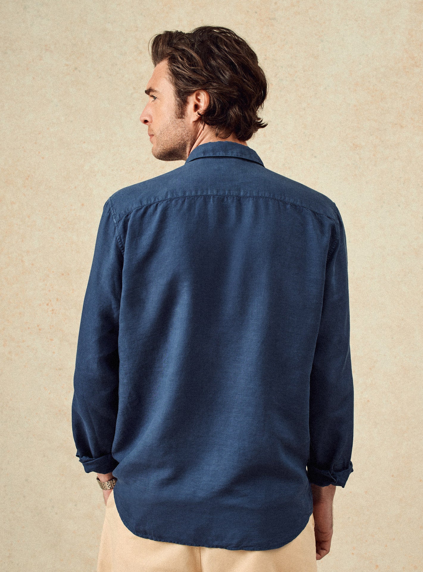 Chemise en coton Balibaris - Mercer Océan - Plan taille