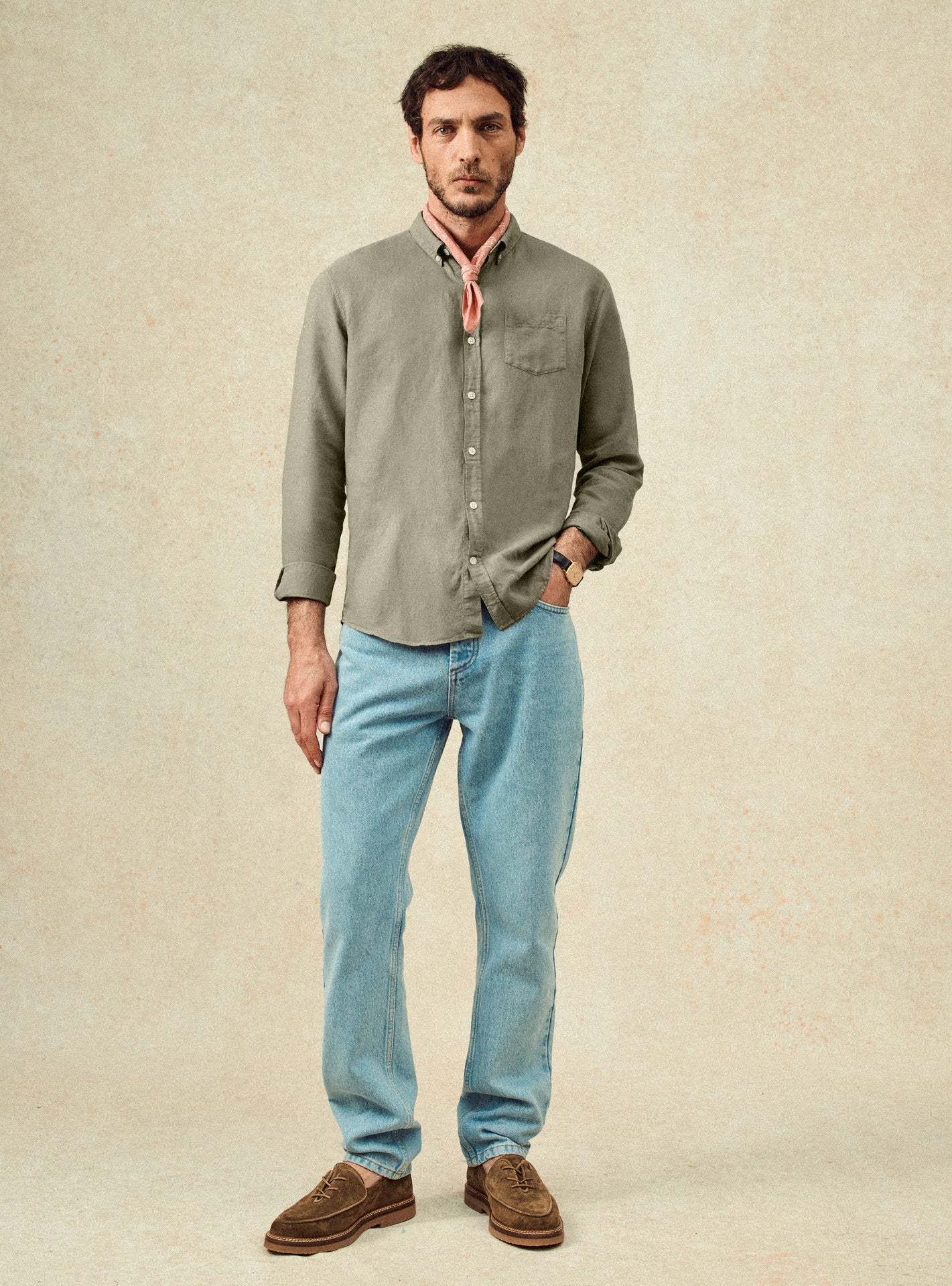 Chemise en coton Balibaris - Tribeca Asperge