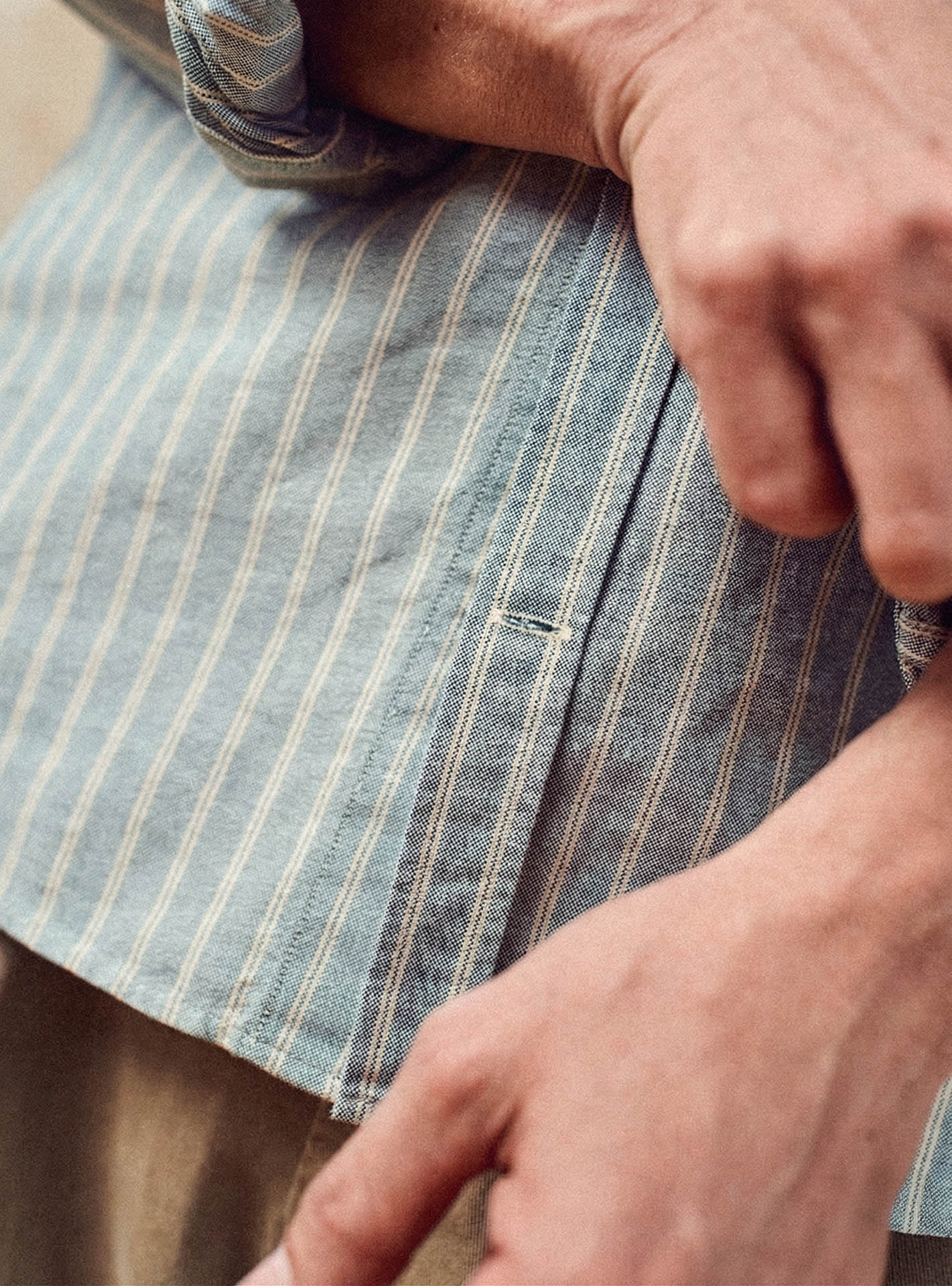 Chemise beige en coton Balibaris - Tribeca Lichen/