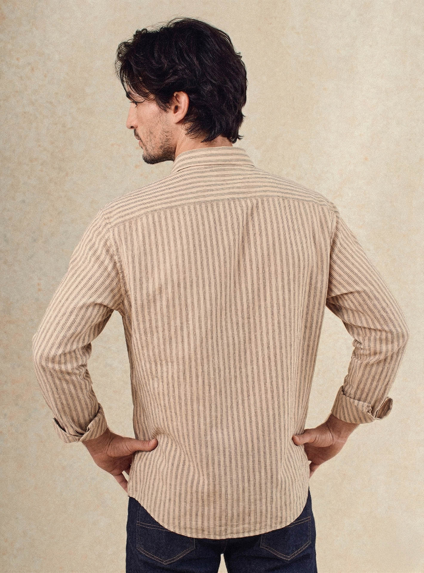 Chemise ecru en coton Balibaris - Soho - Plan taille
