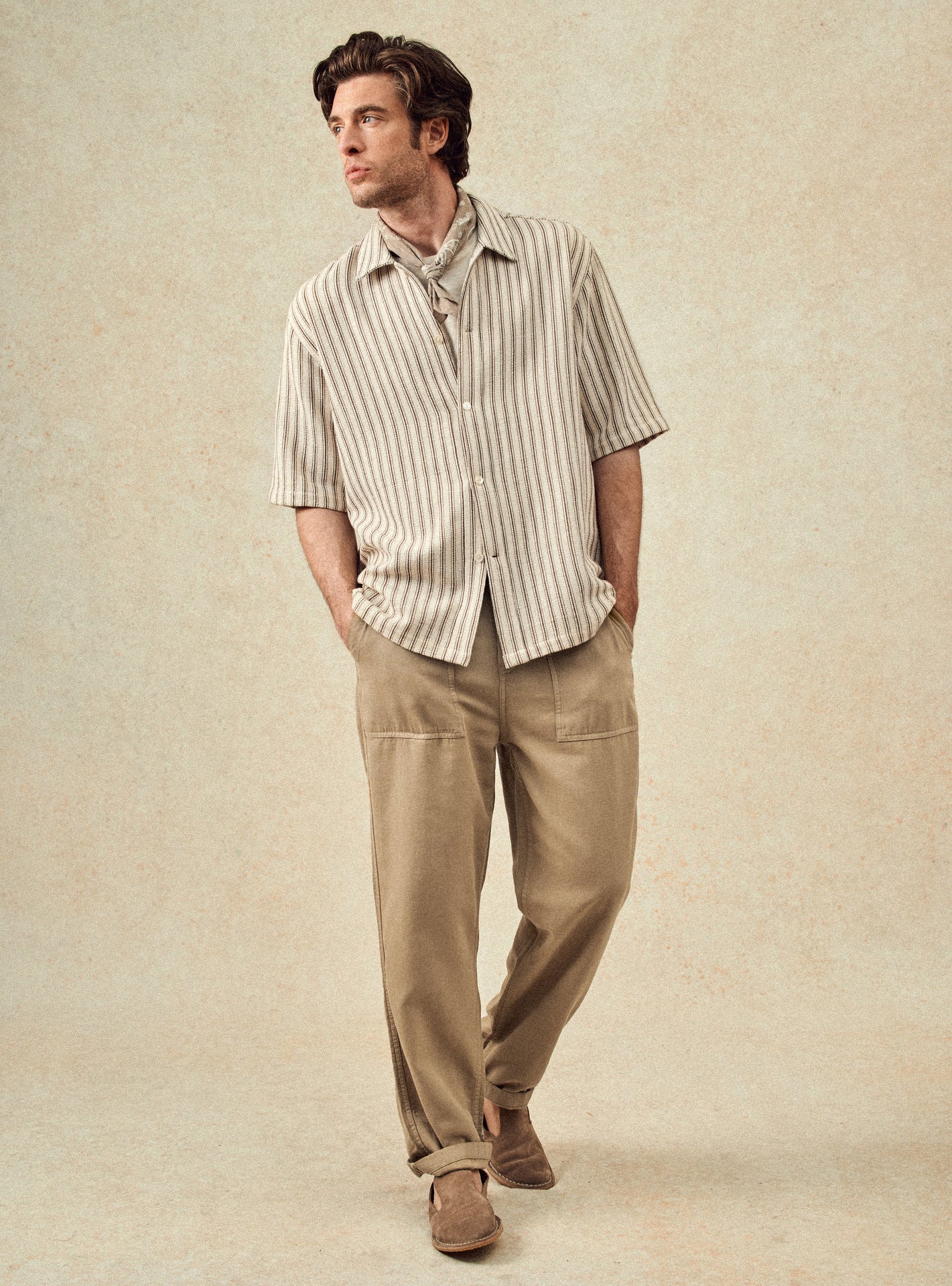 Chemise Henri Ecru/Brun-5