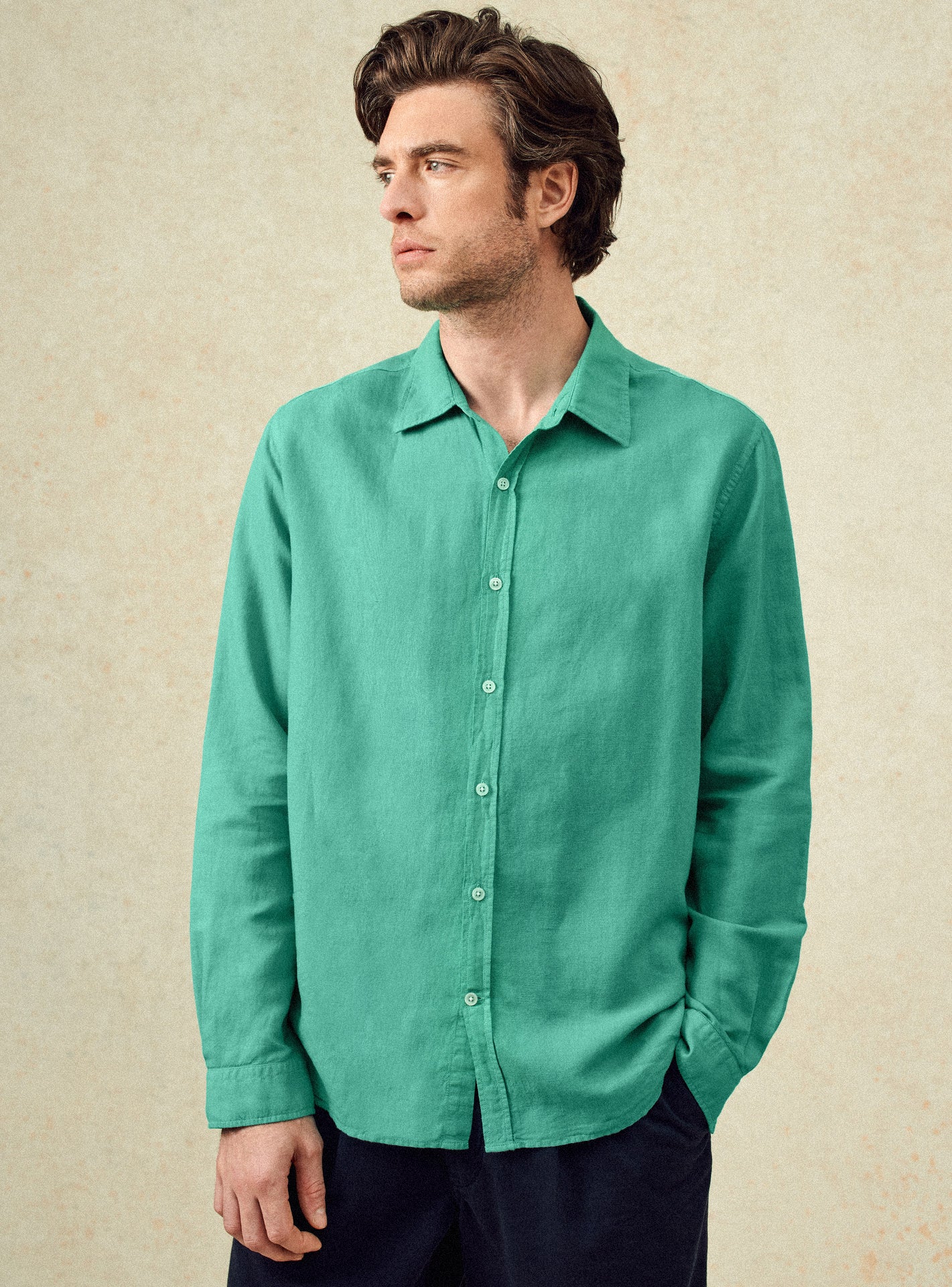 Chemise en coton Balibaris - Robin Emeraude - Plan taille