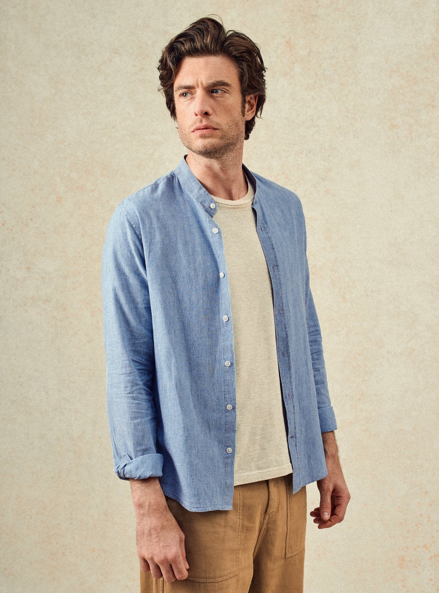 Chemise Balibaris - Gareth Océan/White - Plan taille