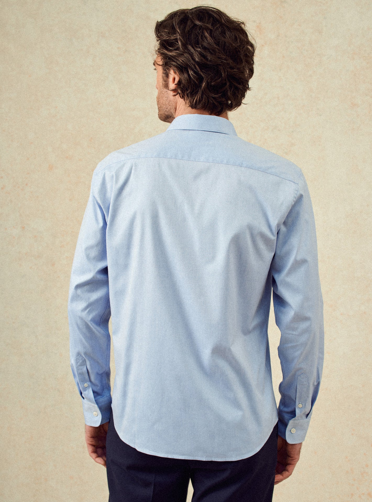 Chemise ciel en coton Balibaris - Jake - Plan taille