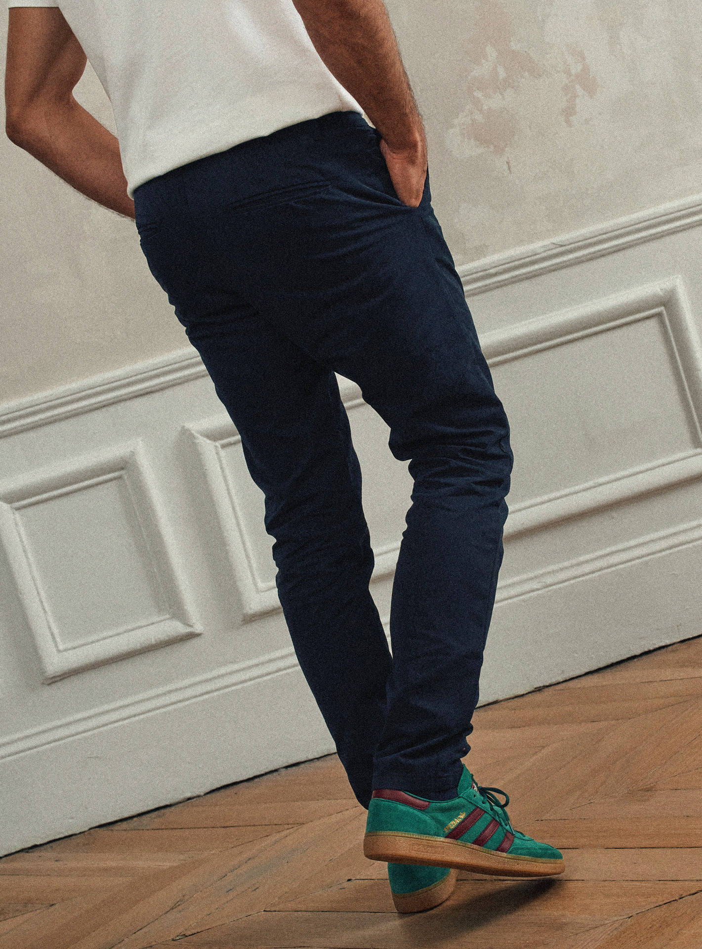 Chino marine en coton Balibaris - Ajusté Charles - Plan taille