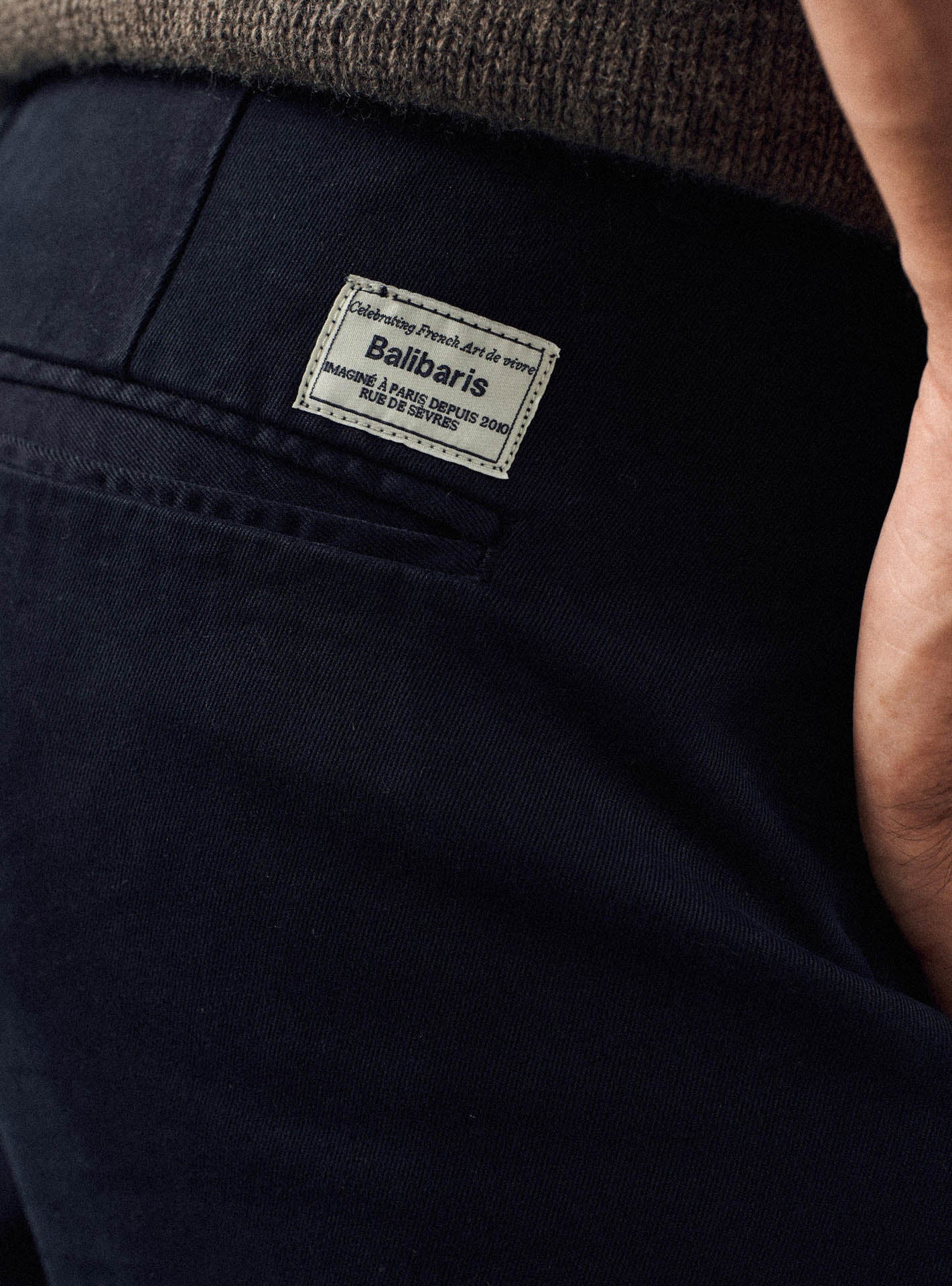 Chino navy en coton Balibaris - Charles