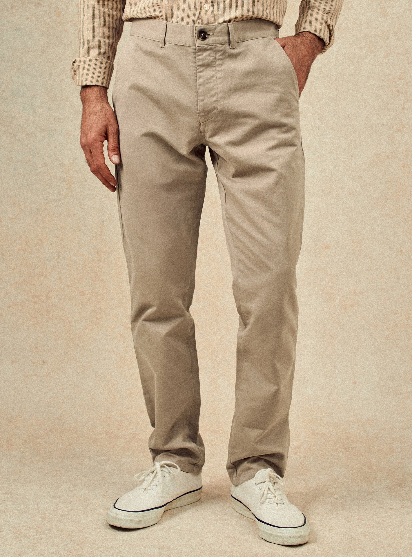 Chino beige en coton Balibaris - Paul - Plan taille