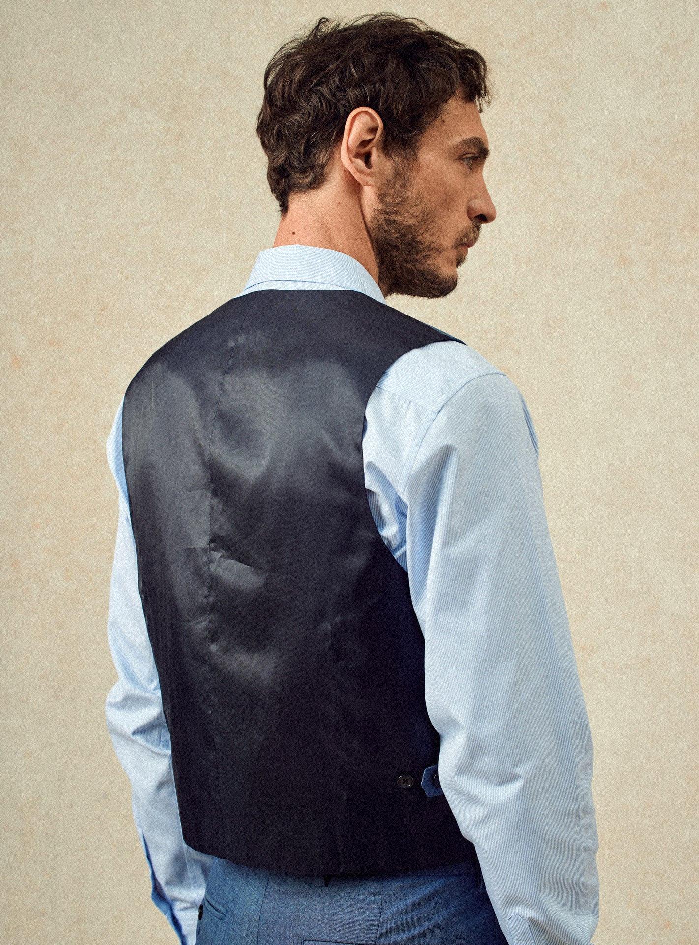 Gilet de costume Gekko Blue Melanged-4