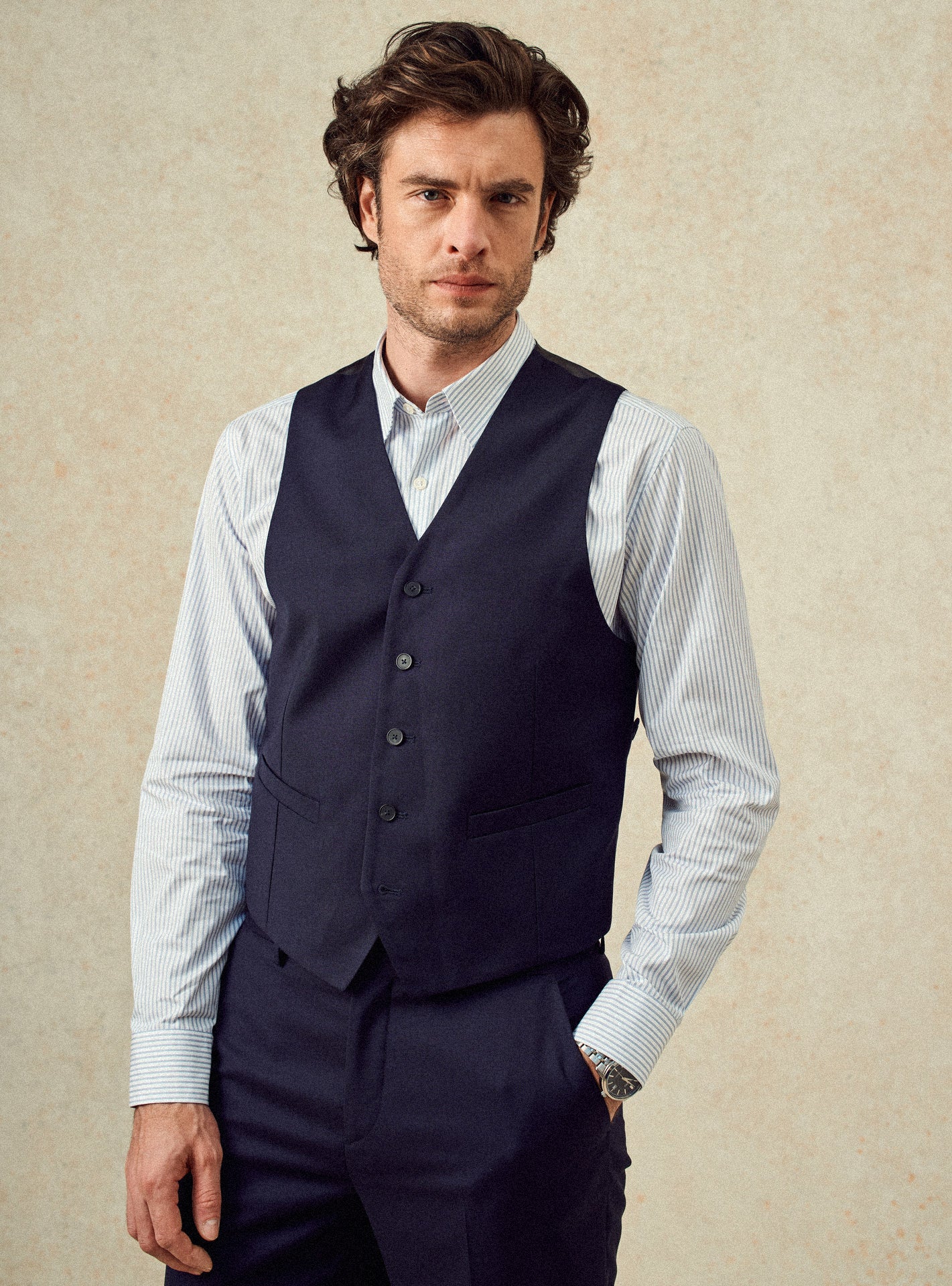 Gilet de costume Jon Navy-1