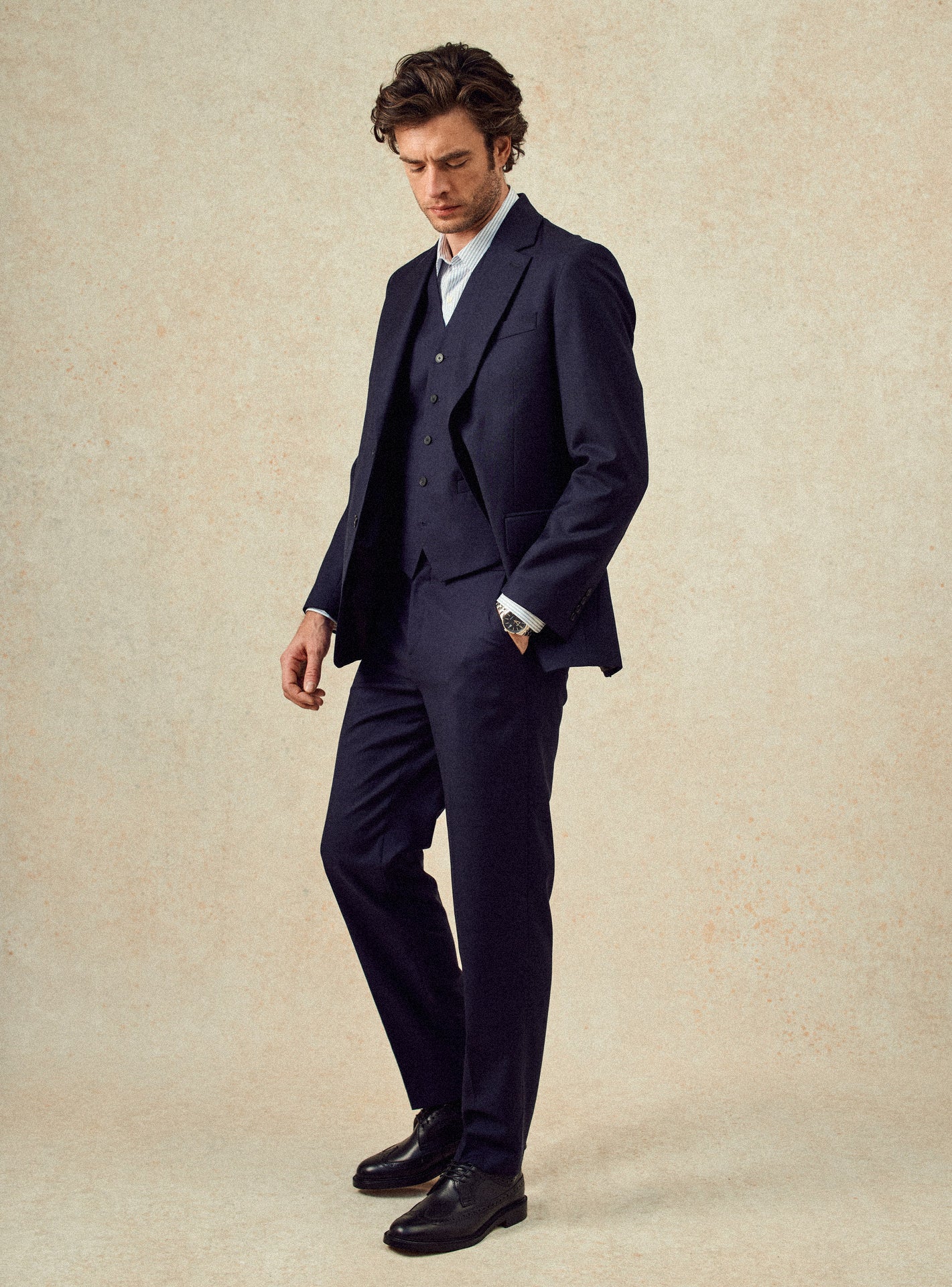 Gilet de costume navy en laine Balibaris - Jon