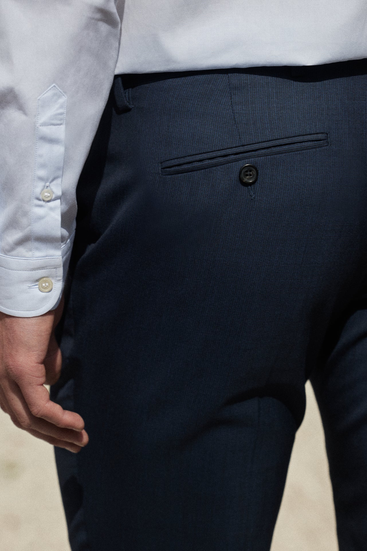 Pantalon de costume navy en laine Balibaris - en laine Jones