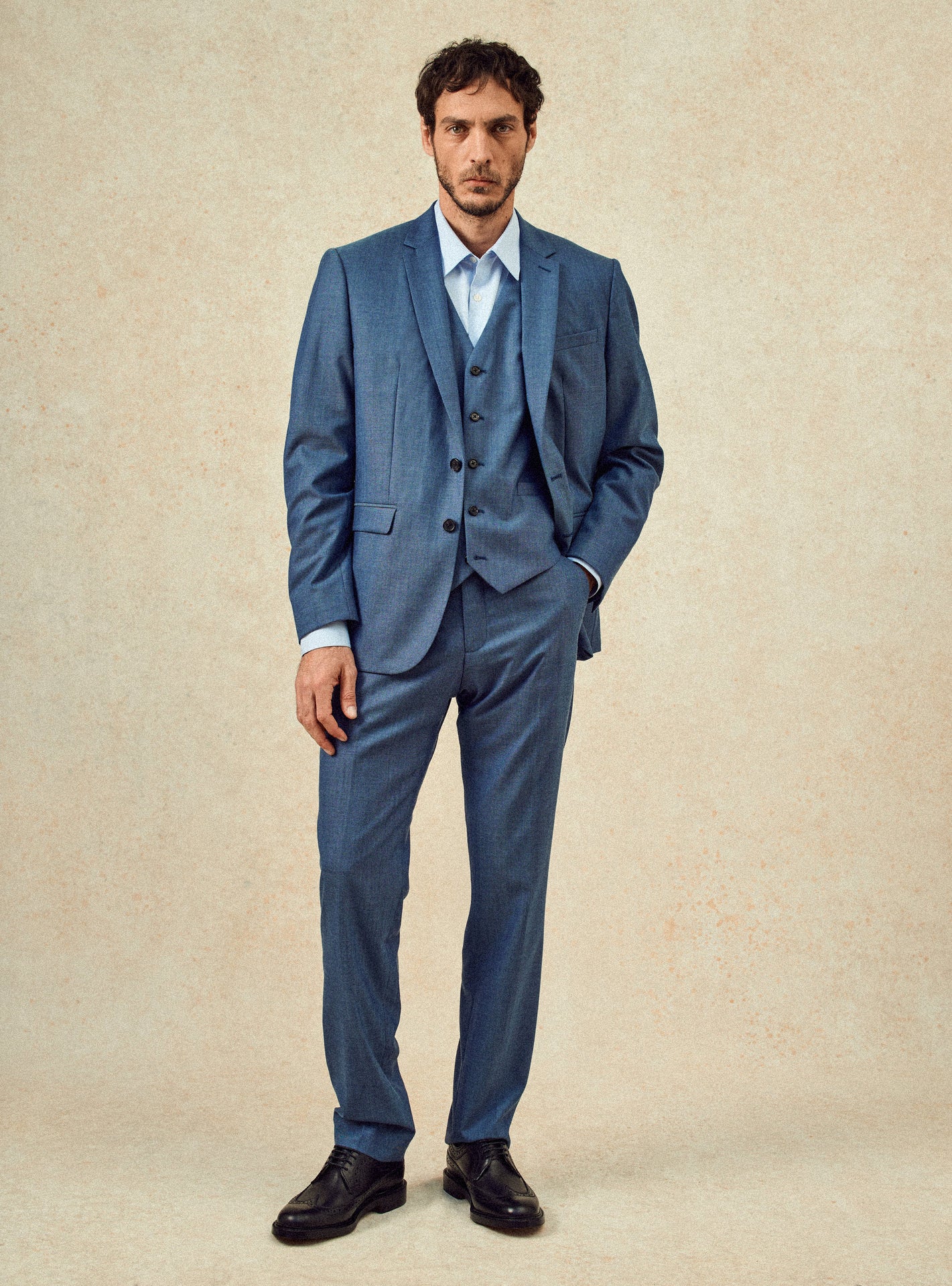 Pantalon de costume en laine Balibaris - Gekko Blue Melanged