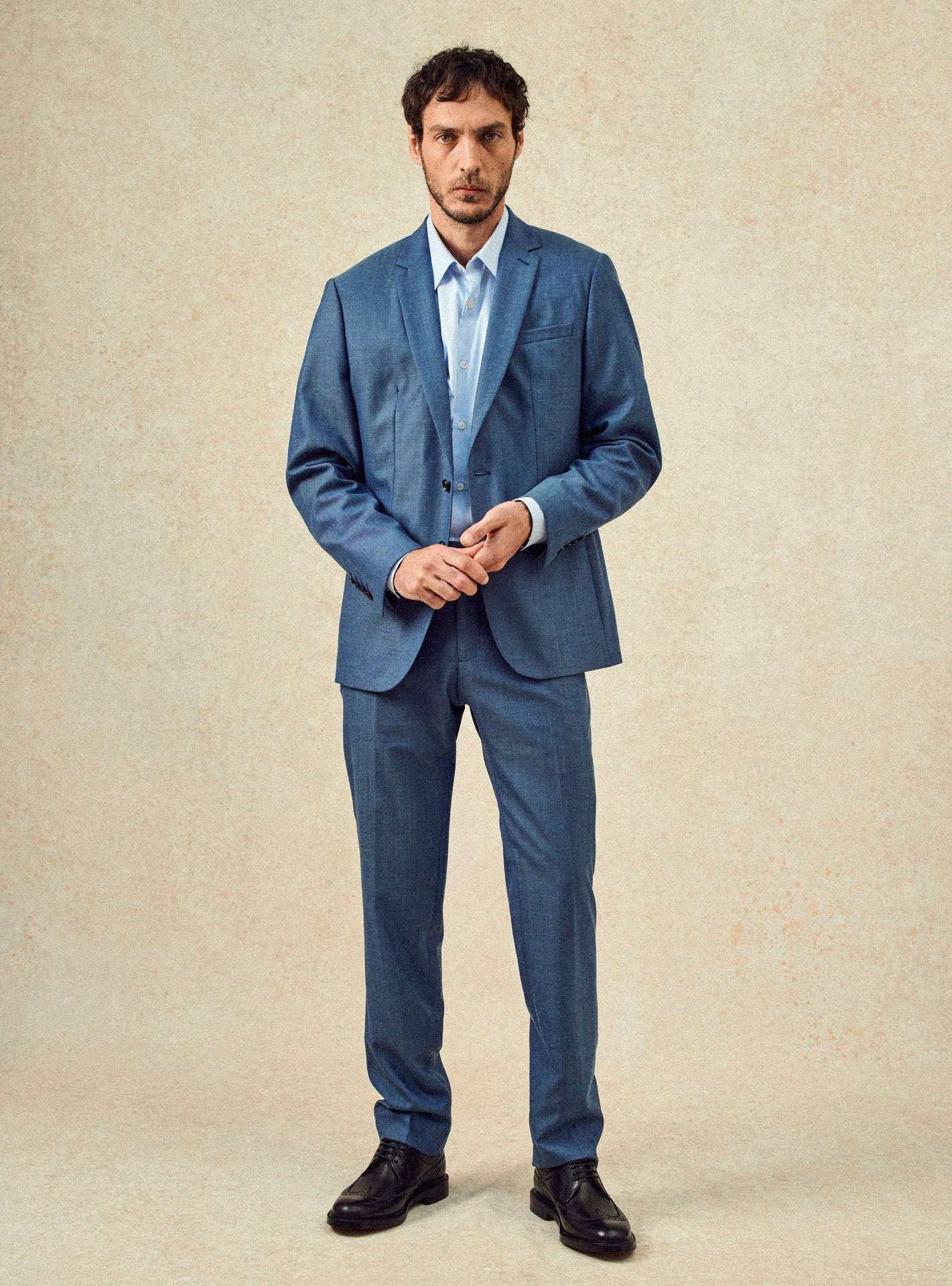 Pantalon de costume en laine Balibaris - Gekko Blue Melanged
