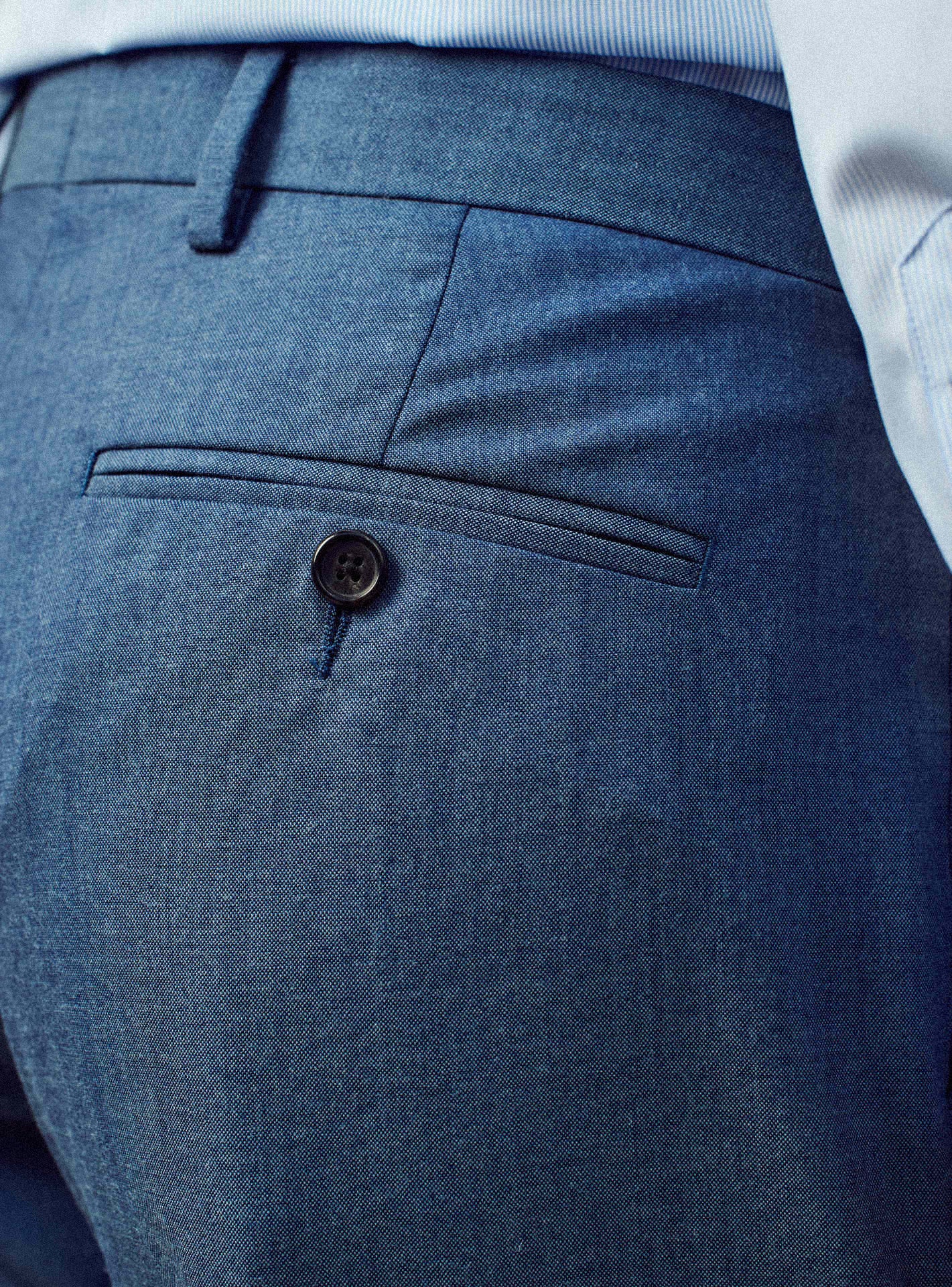 Pantalon de costume en laine Balibaris - Gekko Blue Melanged