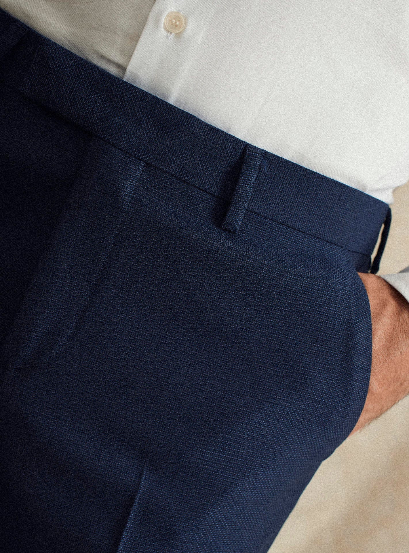 Pantalon de costume navy en laine Balibaris - Alphonse