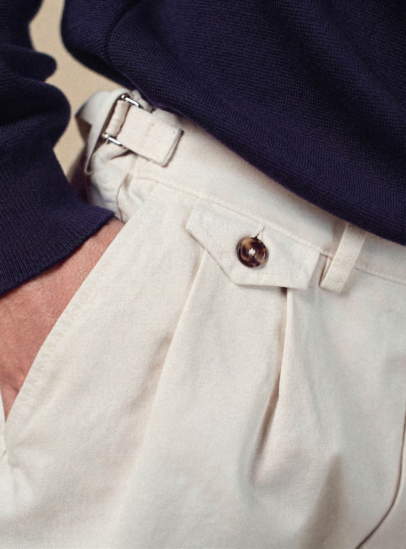 Pantalon ecru en coton Balibaris - Clyde