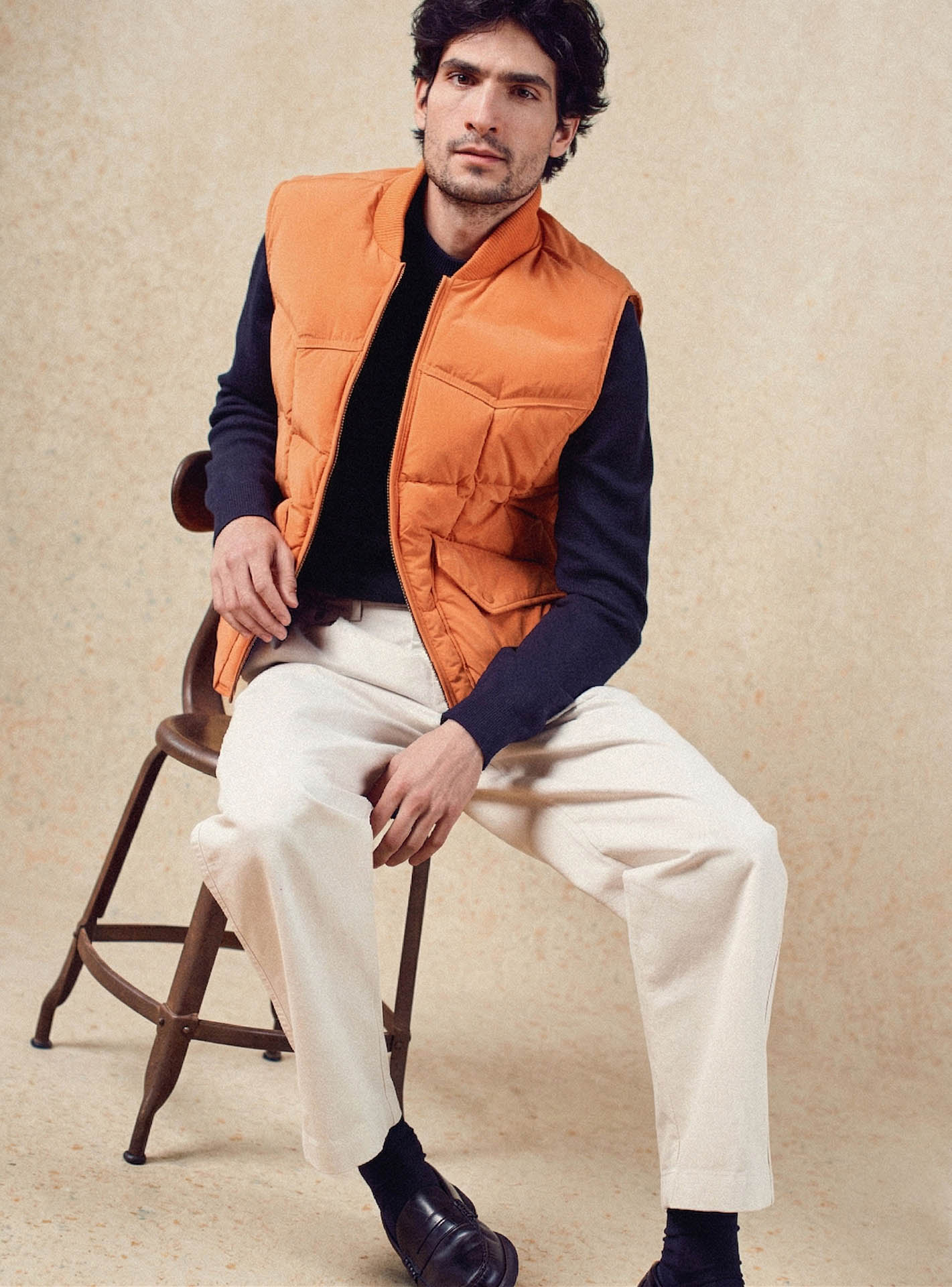 Pantalon ecru en coton Balibaris - Clyde - Plan taille