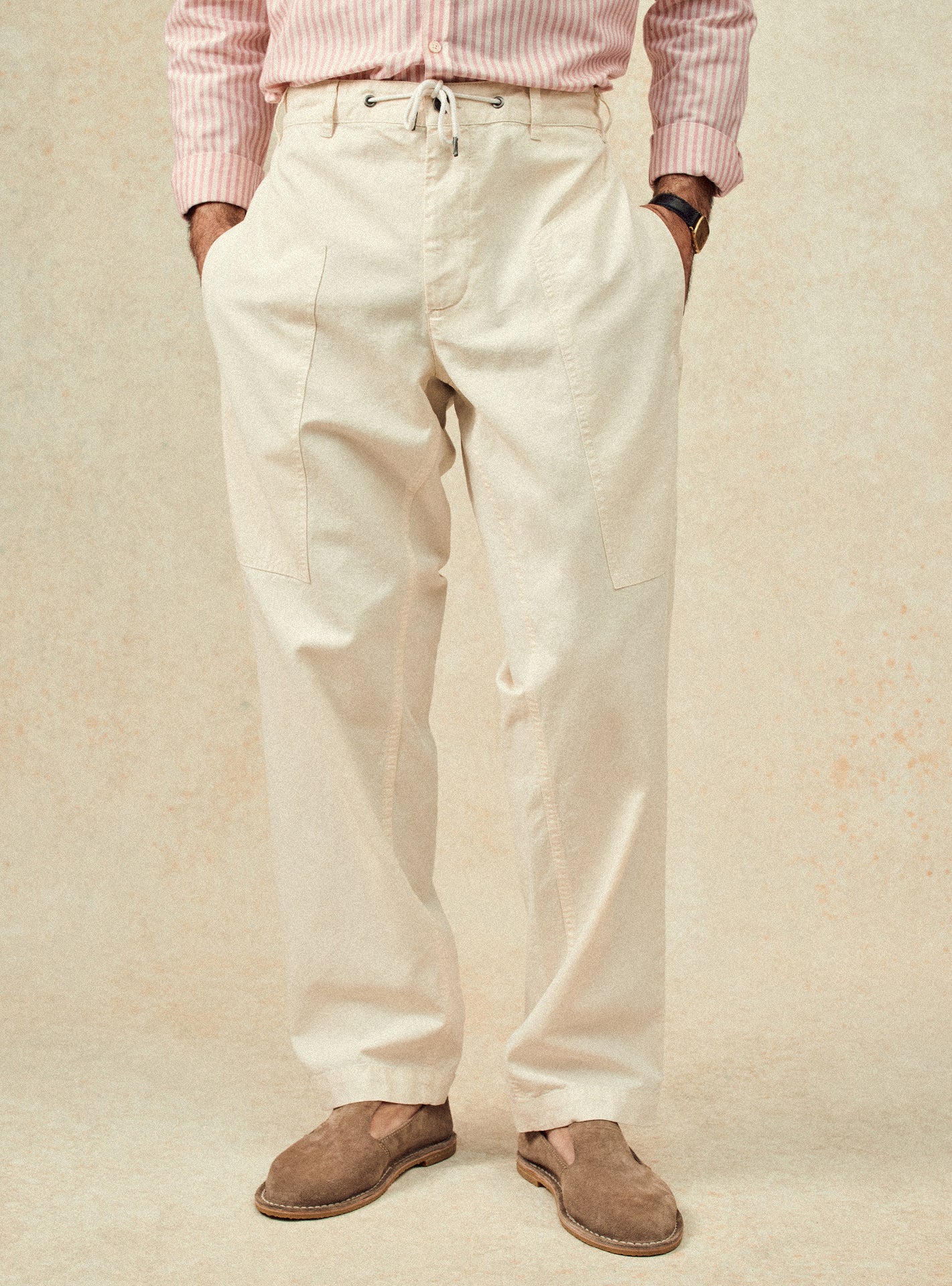 Pantalon ecru Balibaris - Marc - Plan taille