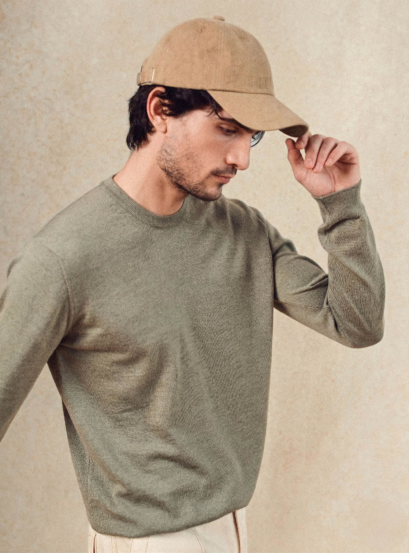 Pull en laine Balibaris - Noliti Khaki - Plan taille