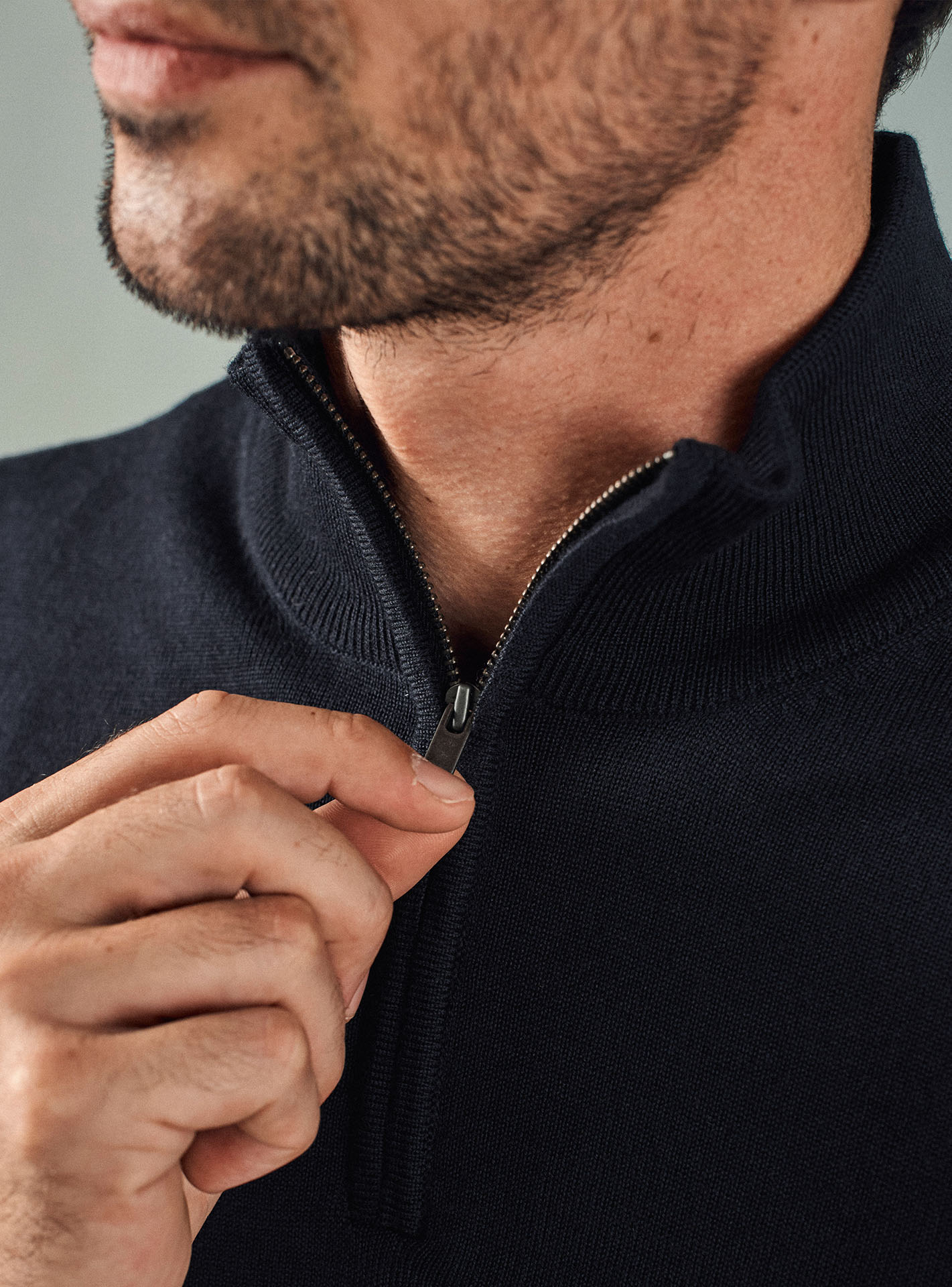 Pull navy en laine Balibaris - Aaron