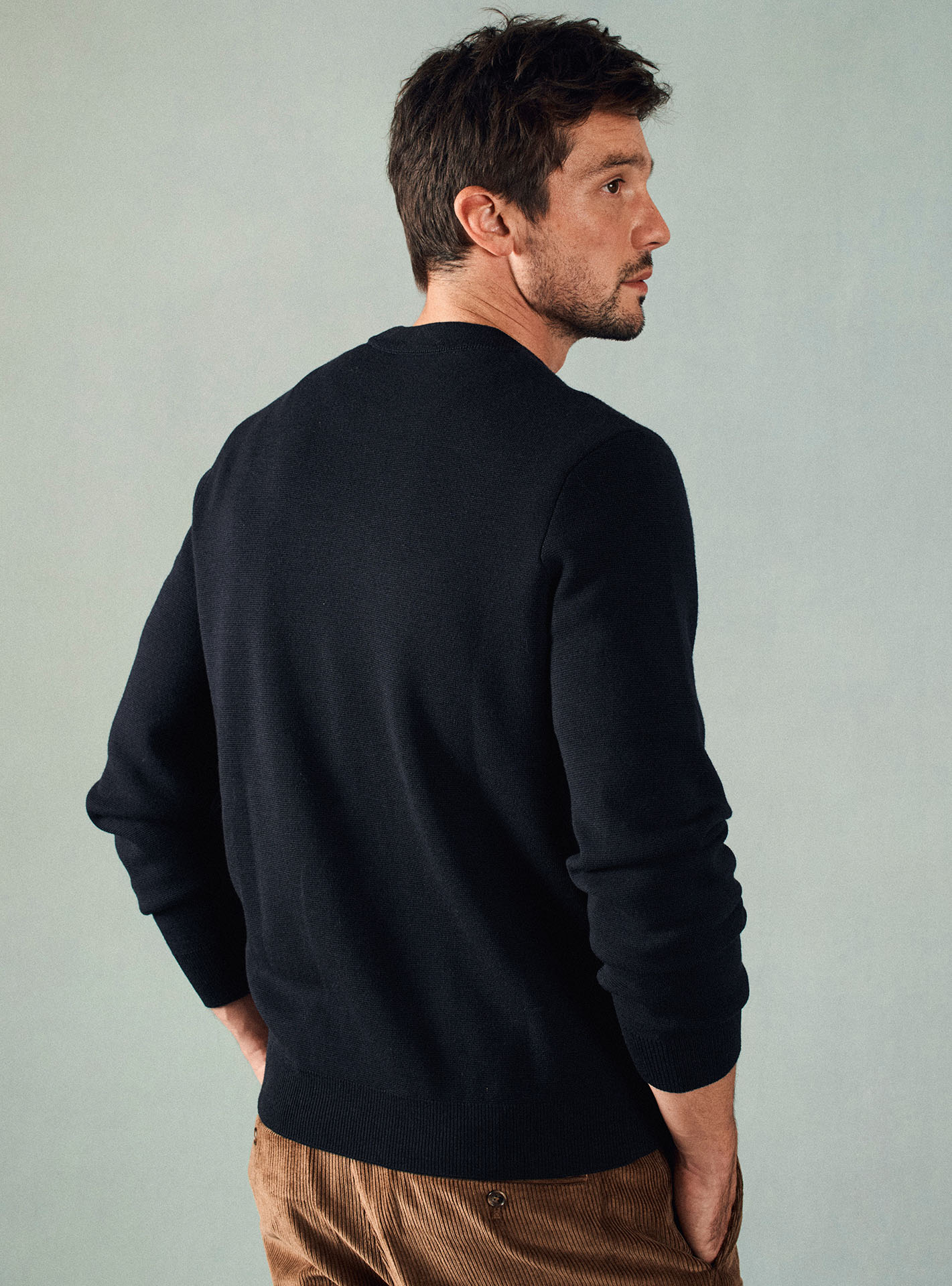 Pull navy en laine Balibaris - James - Plan taille