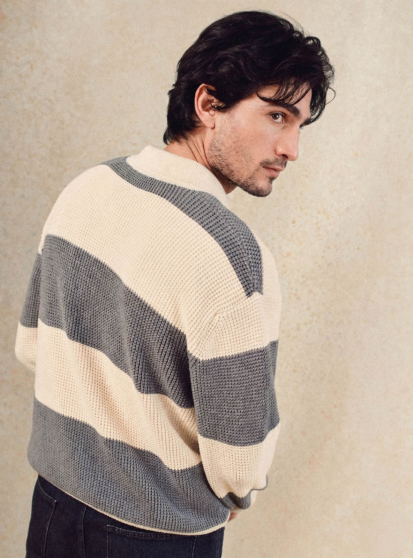 Pull ecru Balibaris - Grant Grey/ - Plan taille
