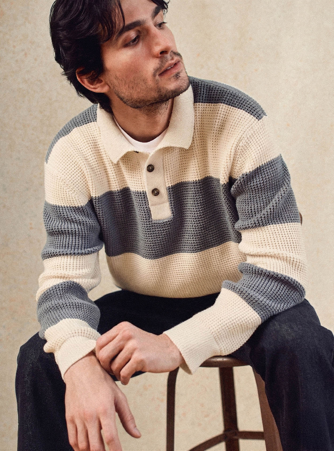 Pull ecru Balibaris - Grant Grey/ - Plan taille