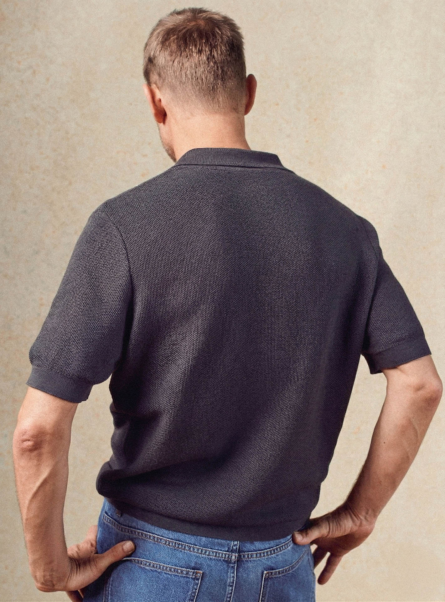 Pull anthracite en coton Balibaris - Otto - Plan taille