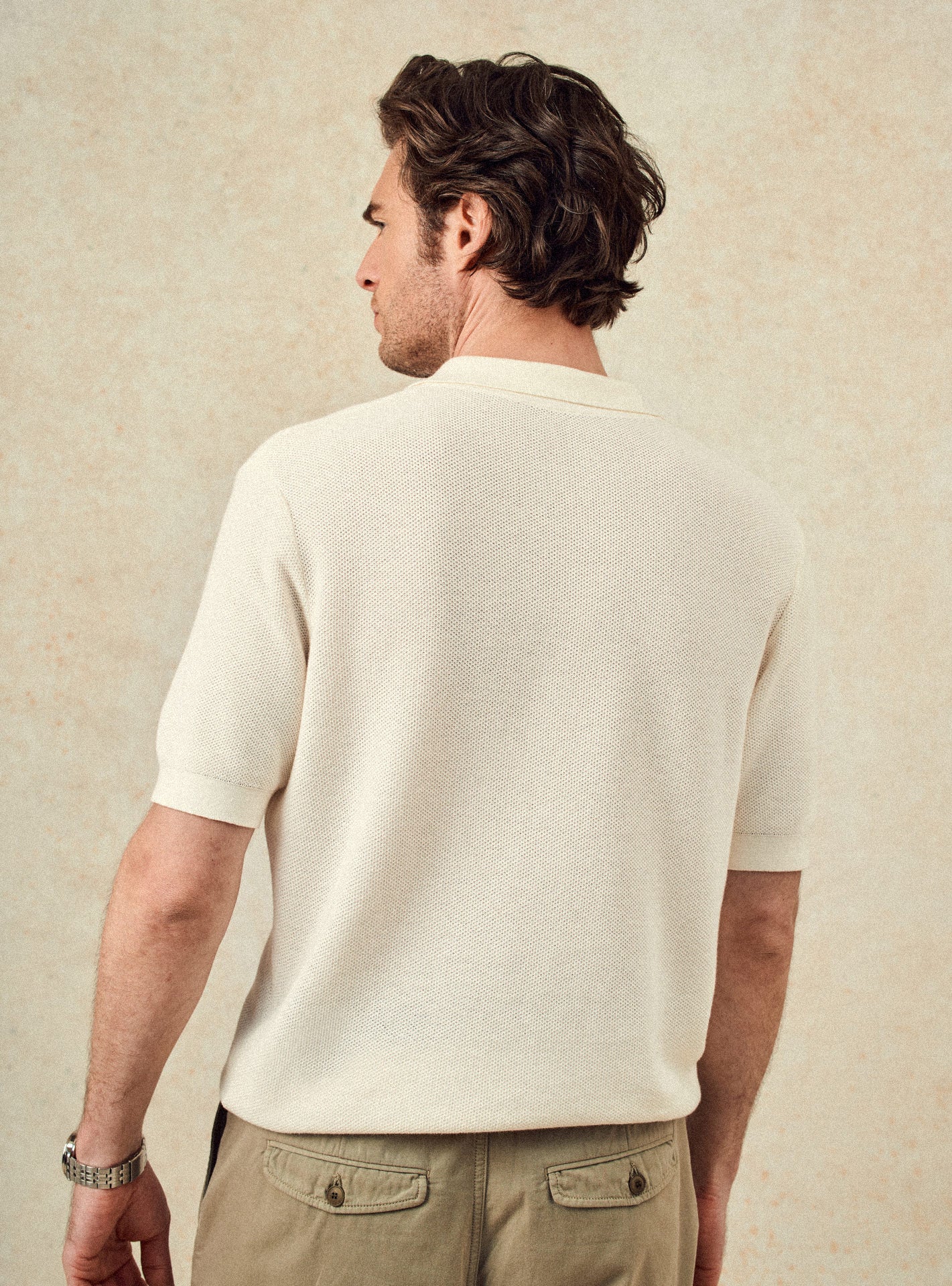 Pull ecru en coton Balibaris - Otto - Plan taille