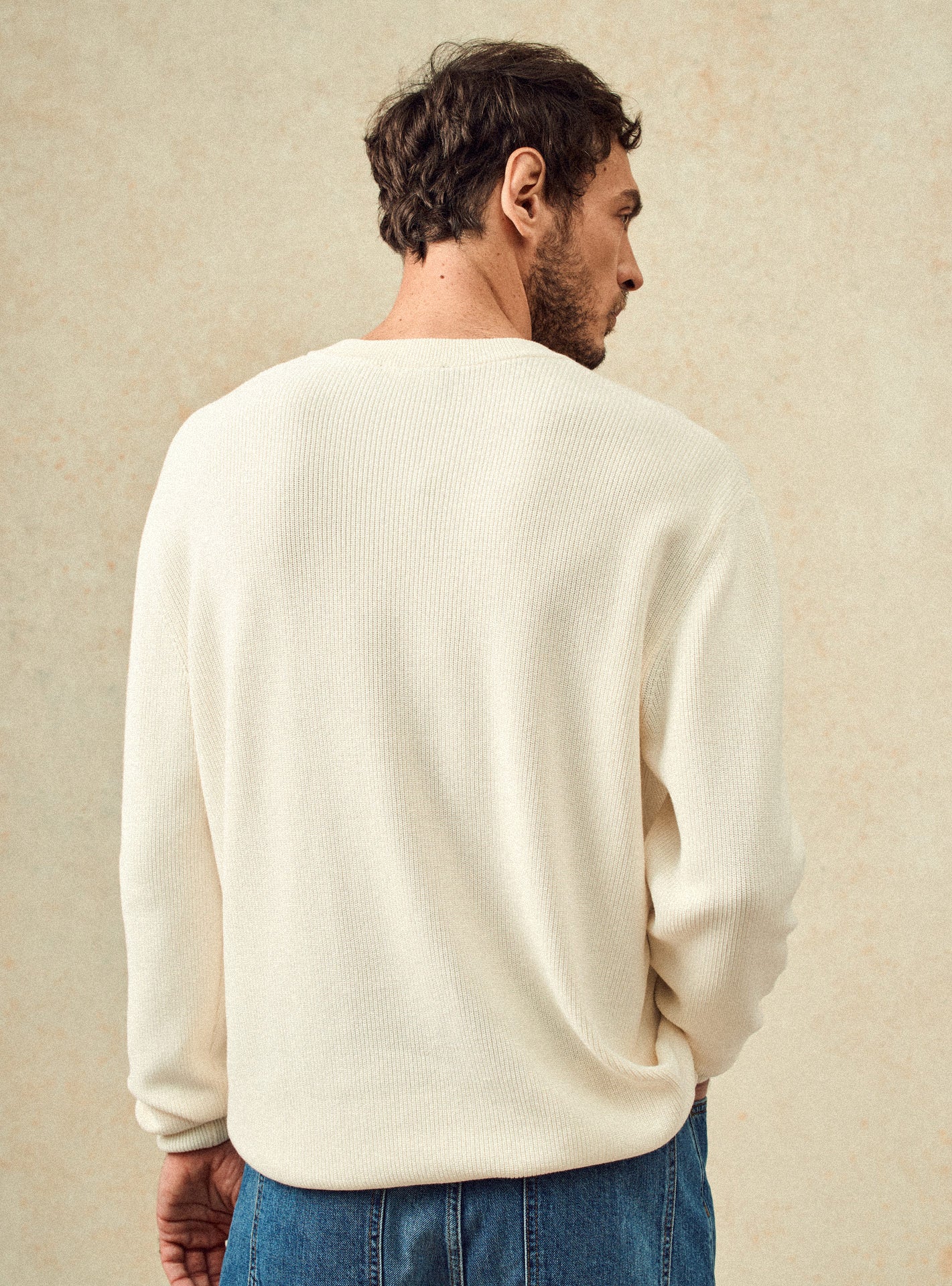 Pull ecru en coton Balibaris - Luka - Plan taille