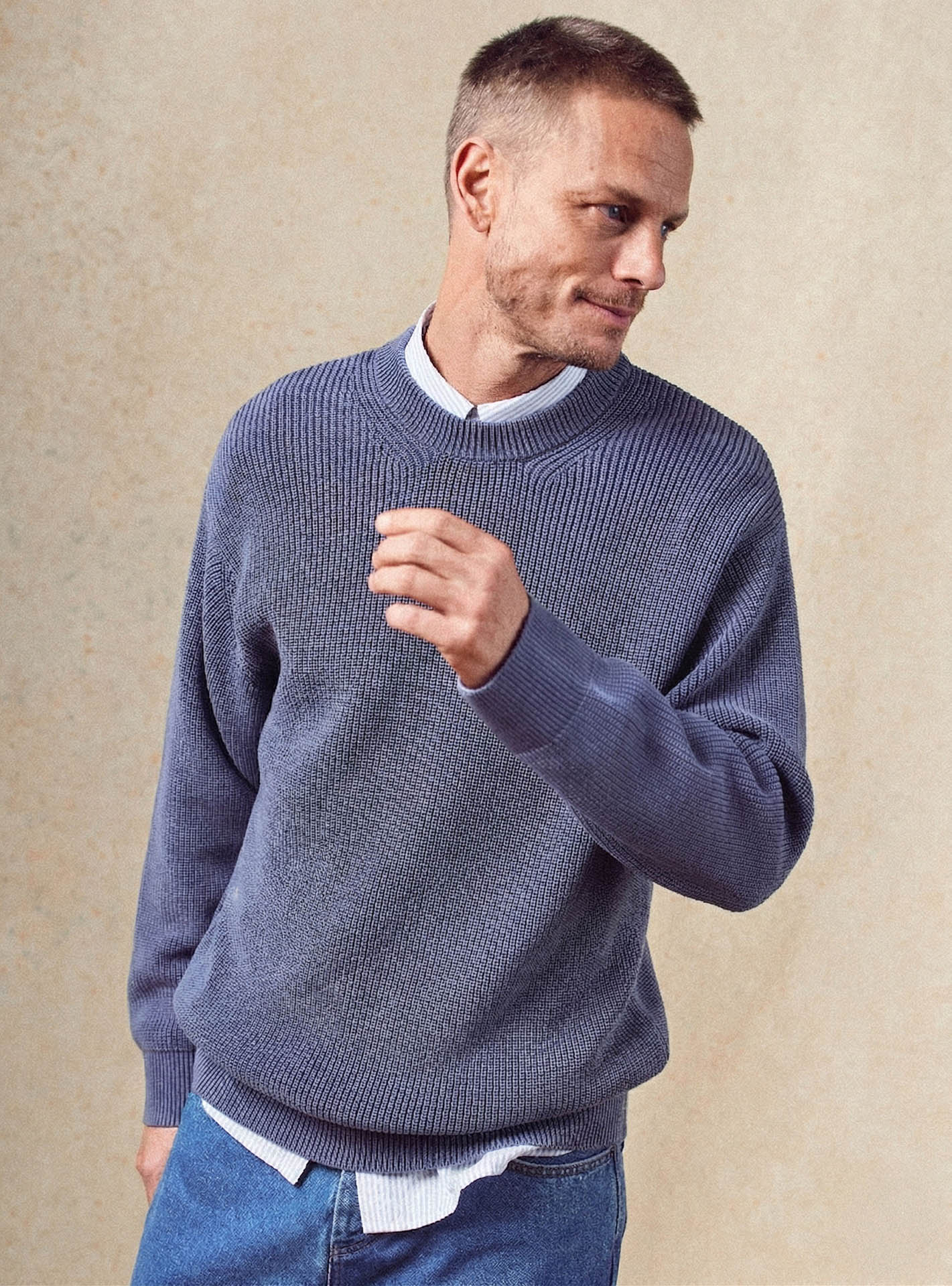 Pull navy en coton Balibaris - Nino - Plan taille