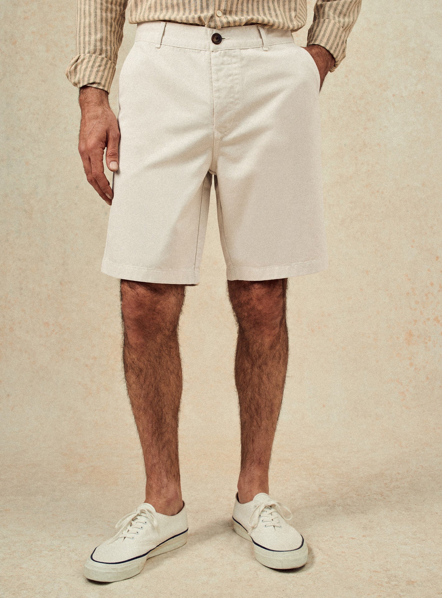 Short creme en coton Balibaris - Hanks - Plan taille